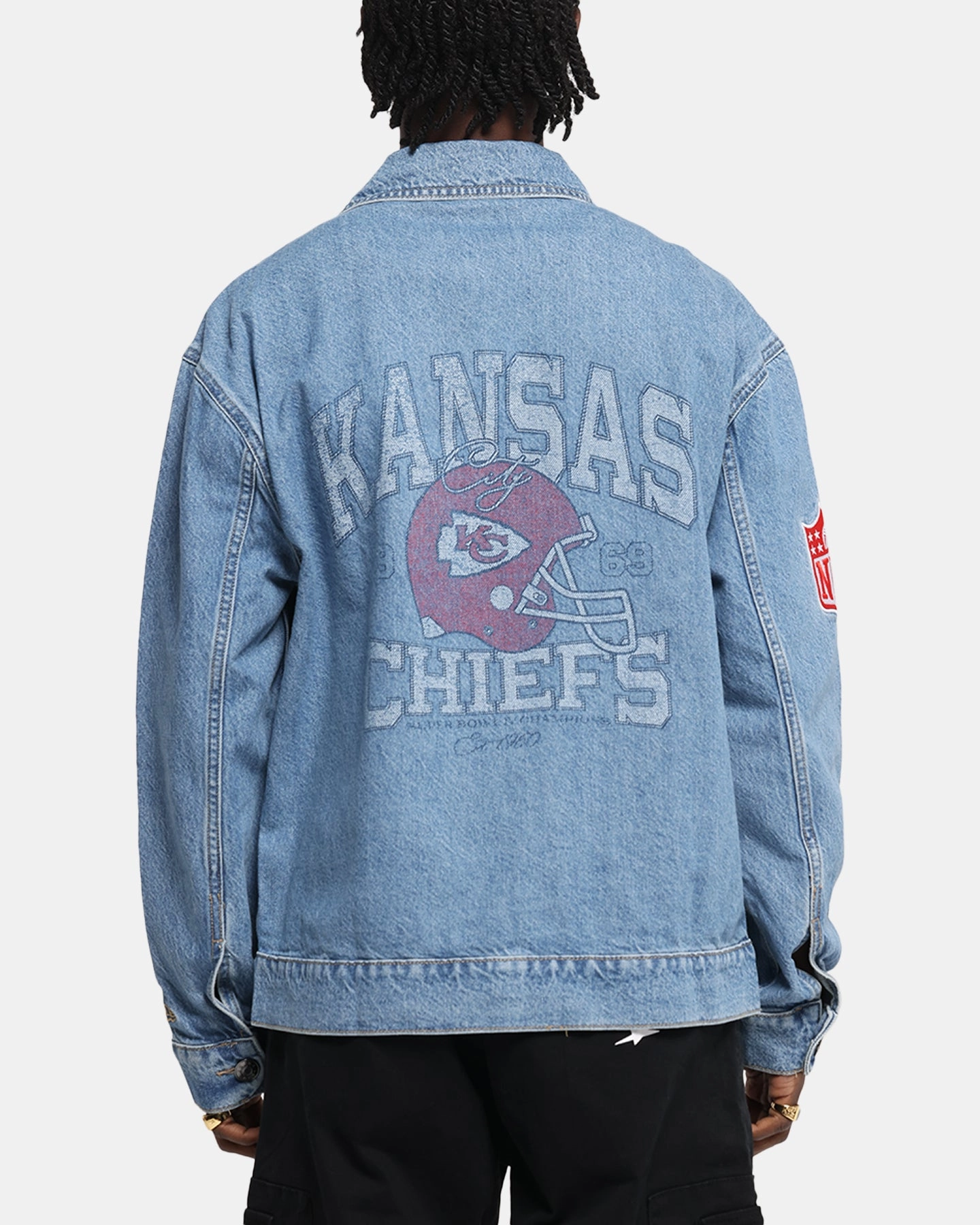 New Era Kansas City Chiefs NFL Denim Jacket Dark Blue Printed