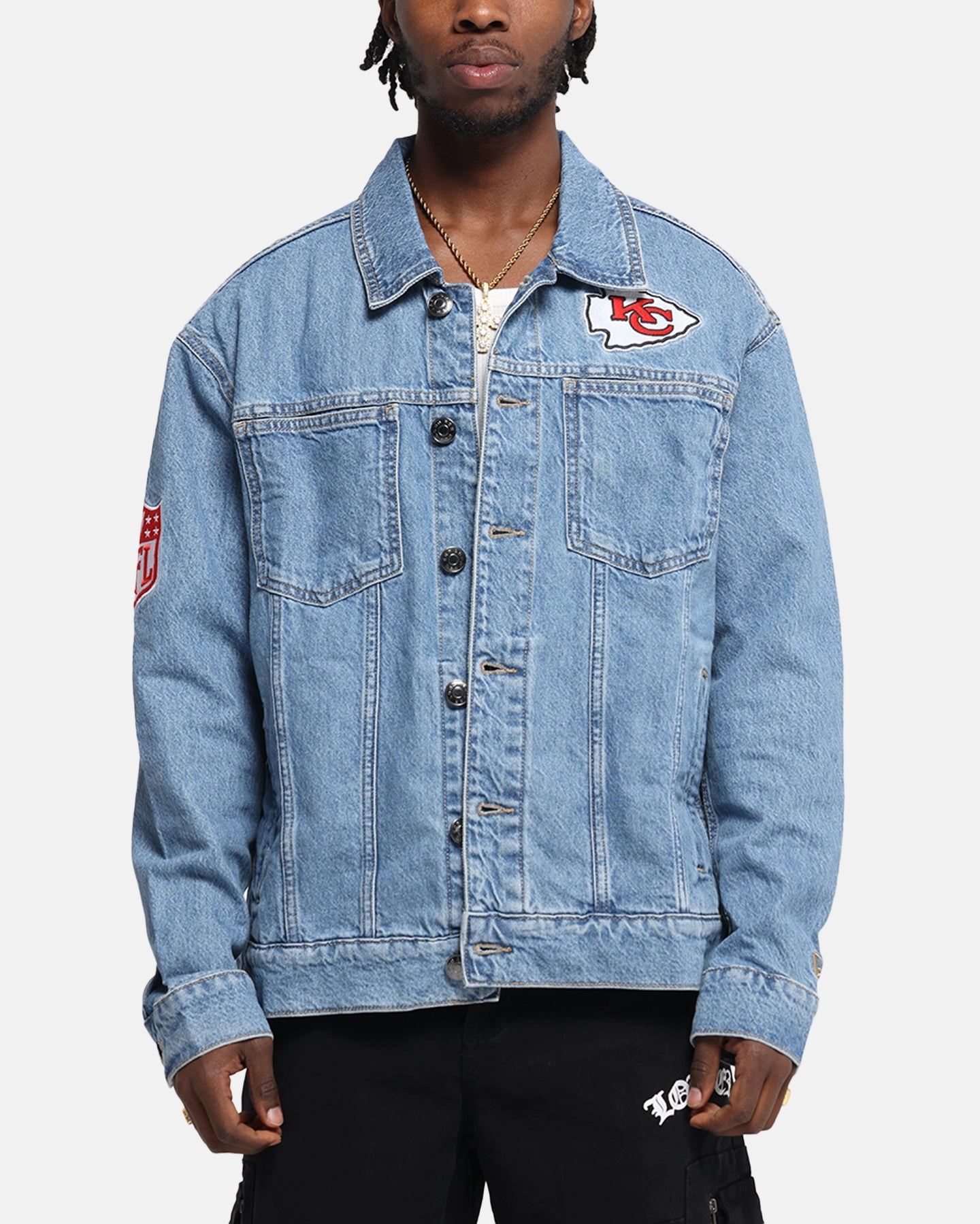 New Era Kansas City Chiefs NFL Denim Jacket Dark Blue Safari Adjustable