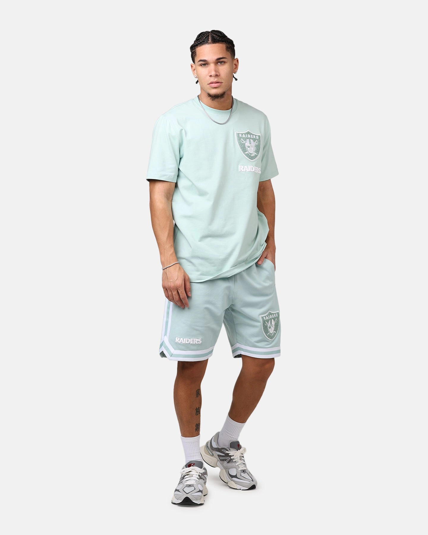 Nylon shorts New Era Las Vegas Raiders 'Logo Select Mint' Shorts Mint/White