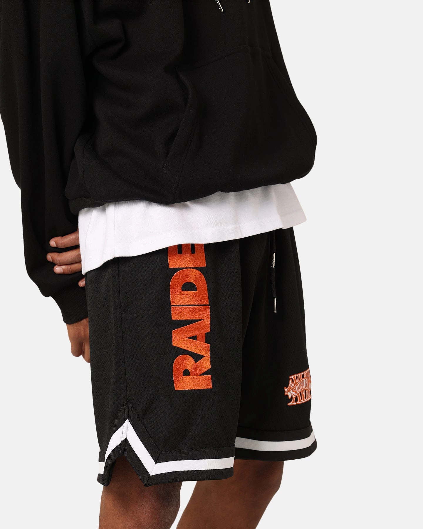 Easy Movement Durable Hemming New Era Las Vegas Raiders 'Scary Nights' Mesh Shorts Black/Orange