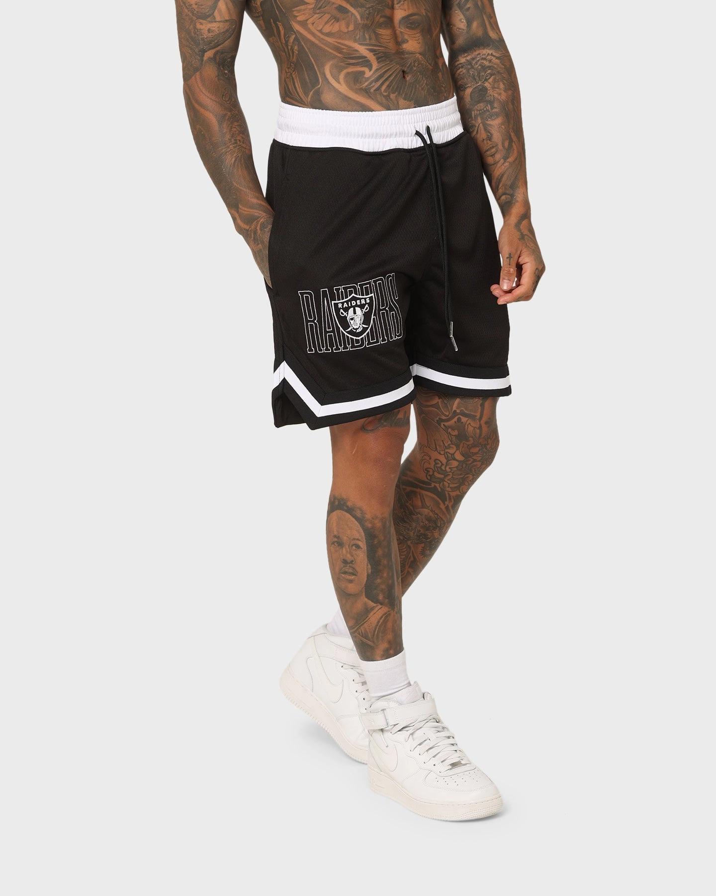 New Era Las Vegas Raiders Mesh Shorts Black quick-drying Teflon Coated Finish
