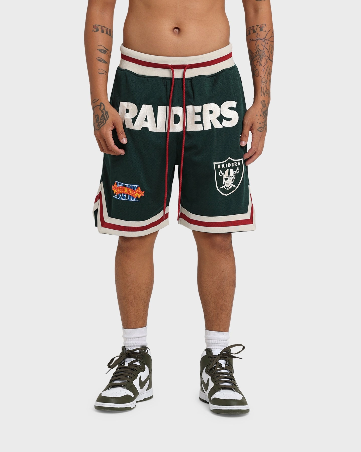 bodysuit Workout Gear New Era Las Vegas Raiders Mesh Shorts Dark Green