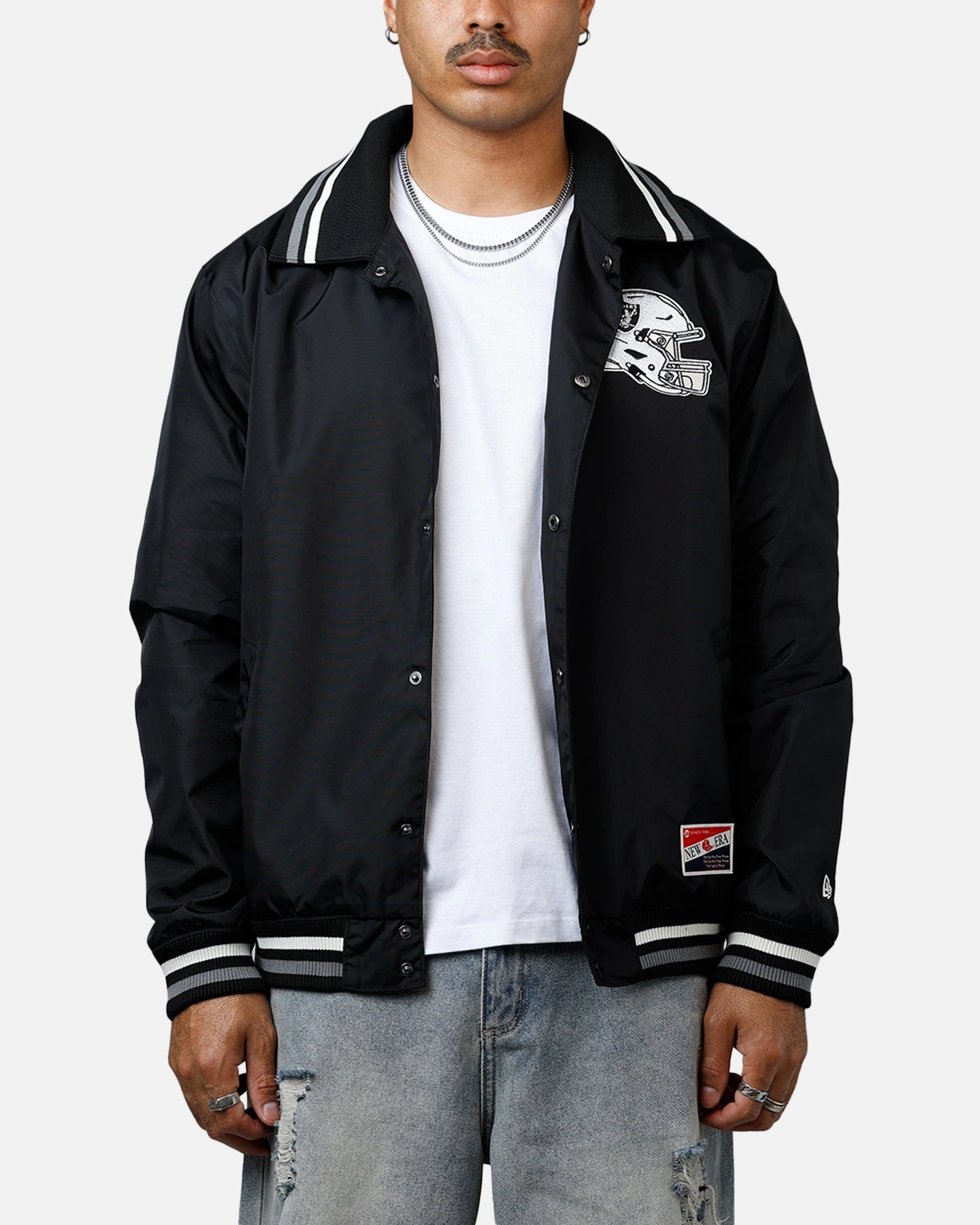 hot - weather option Modular Layering System New Era Las Vegas Raiders Throwback Jacket Black