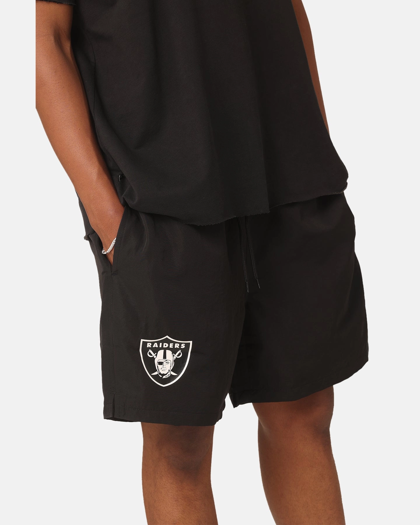 Durable Weave Fabric education industry New Era Las Vegas Raiders Woven Shorts Black