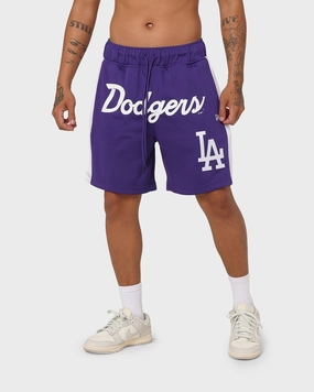 fishing attire Mid - rise New Era Los Angeles Dodgers Basketball Shorts Purple