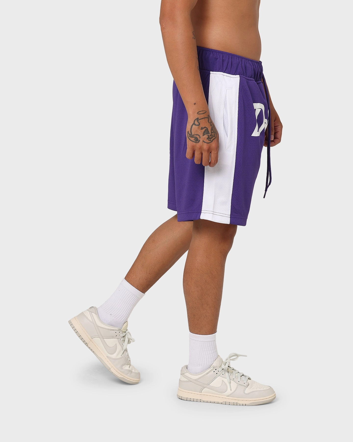 fade - resistant Zipper pockets New Era Los Angeles Dodgers Basketball Shorts Purple
