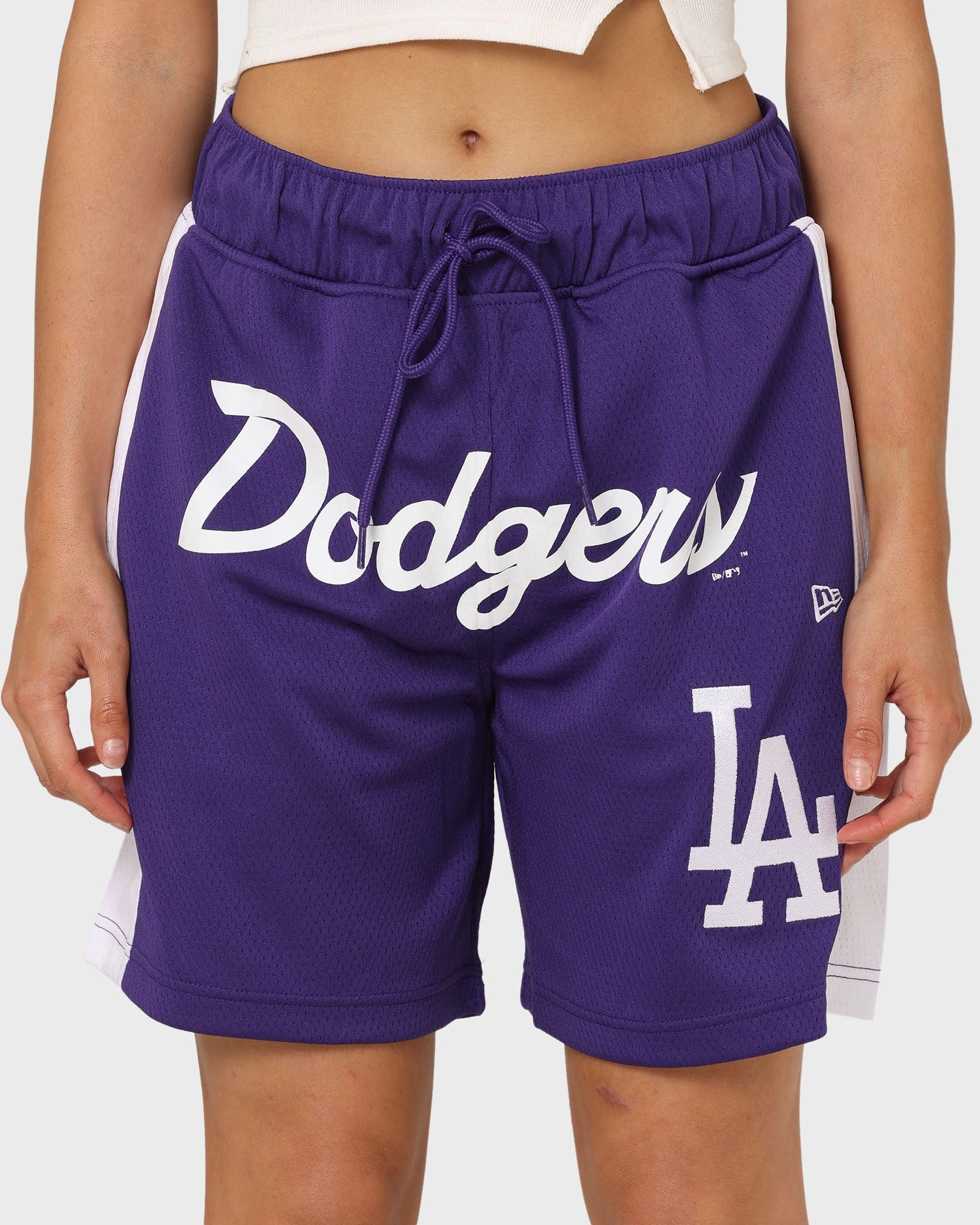 New Era Los Angeles Dodgers Basketball Shorts Purple holiday apparel Layer Ready