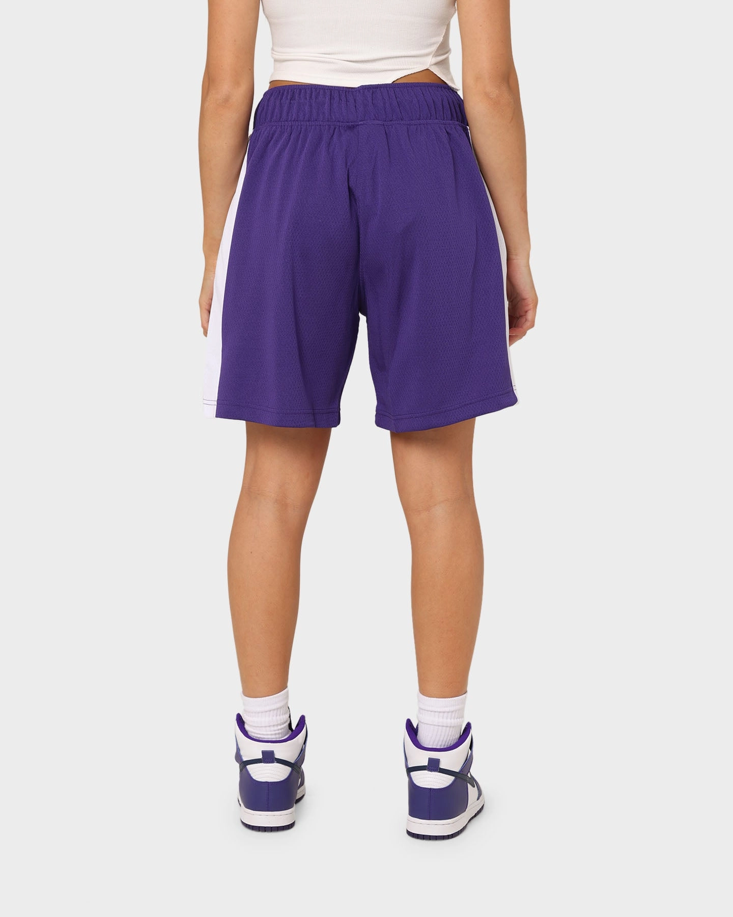 New Era Los Angeles Dodgers Basketball Shorts Purple Dynamic Flex Zones