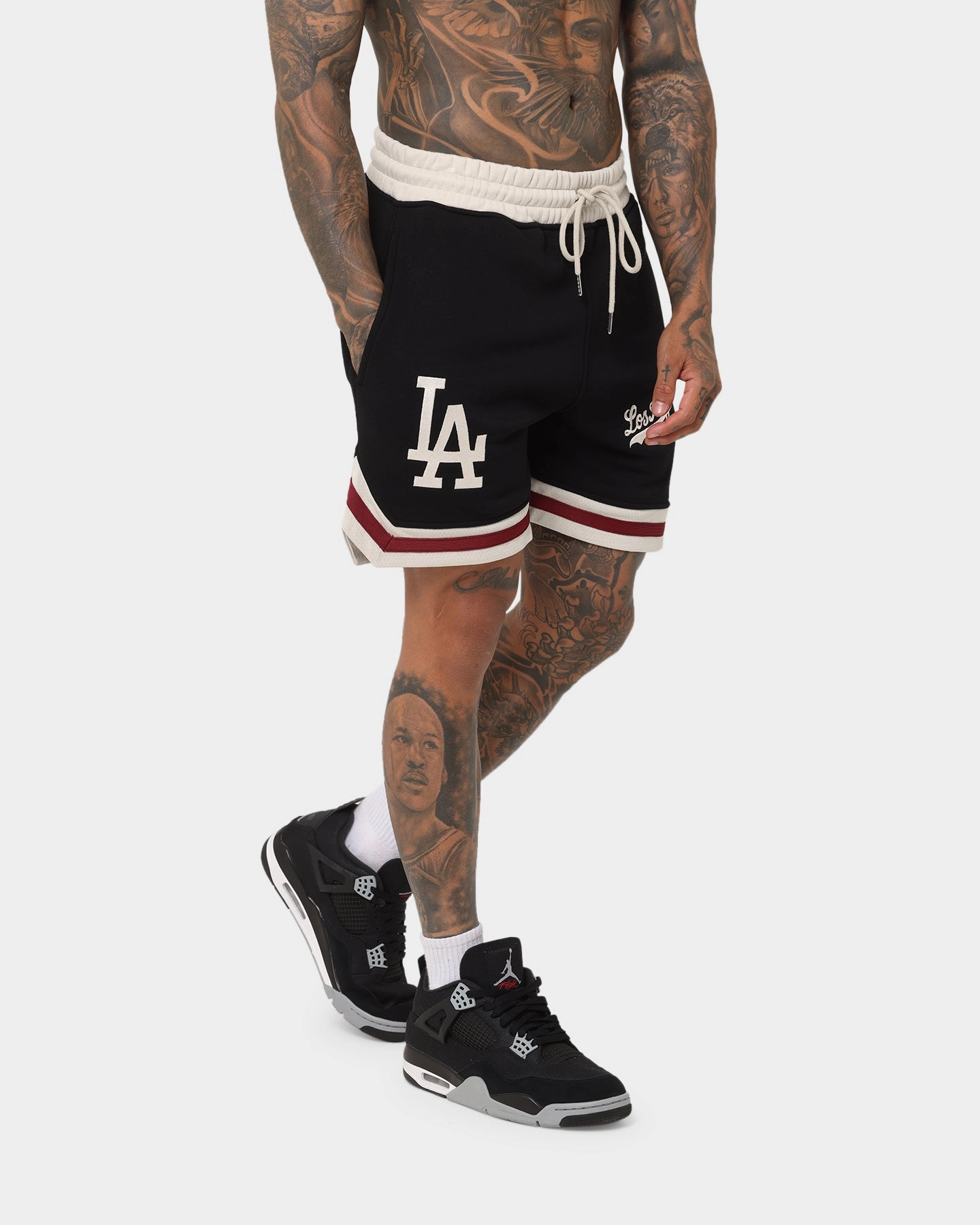 Everyday Comfort New Era Los Angeles Dodgers Fleece Ball Shorts Black/Stone