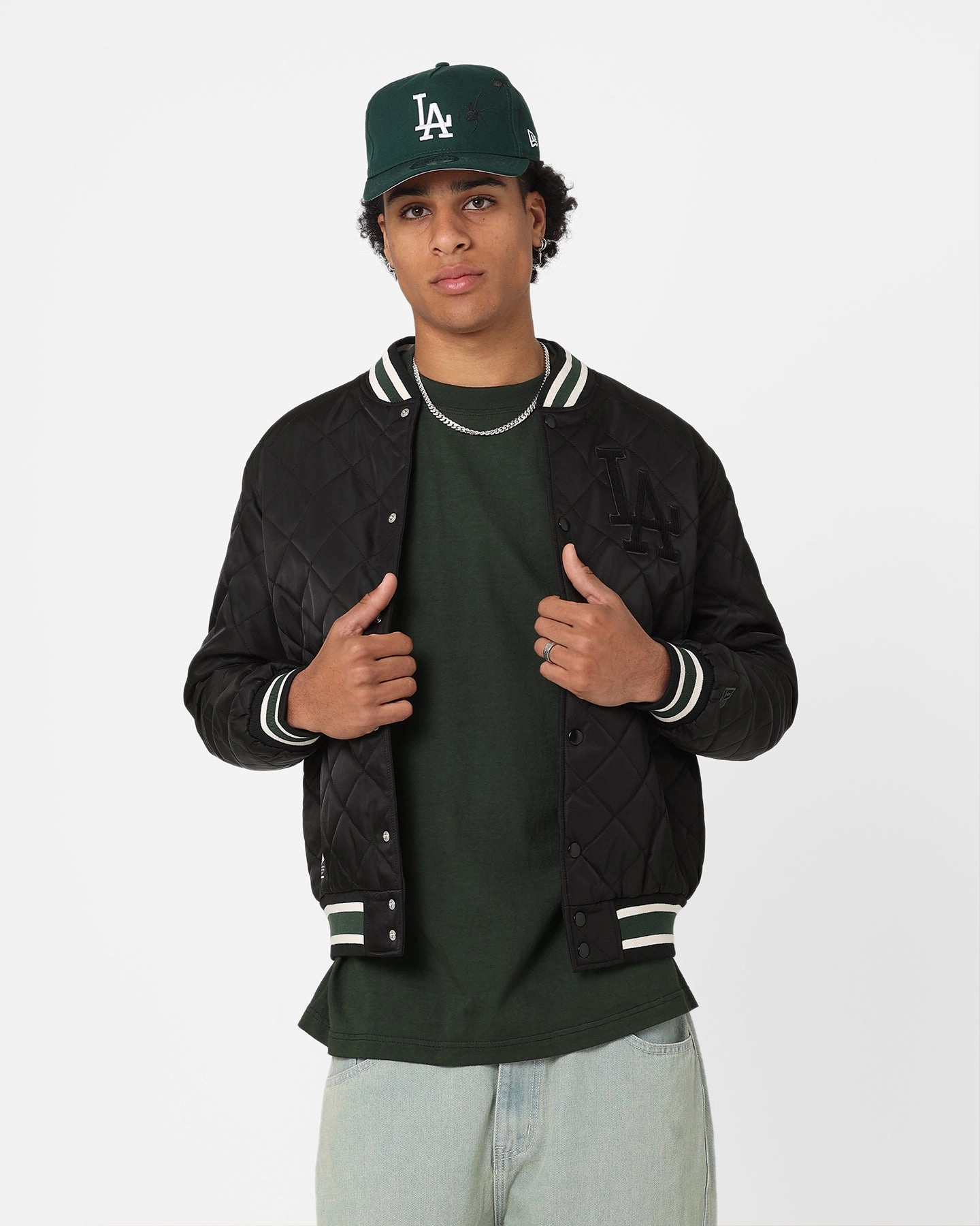 New Era Los Angeles Dodgers Jacket Black Multipanel Construction