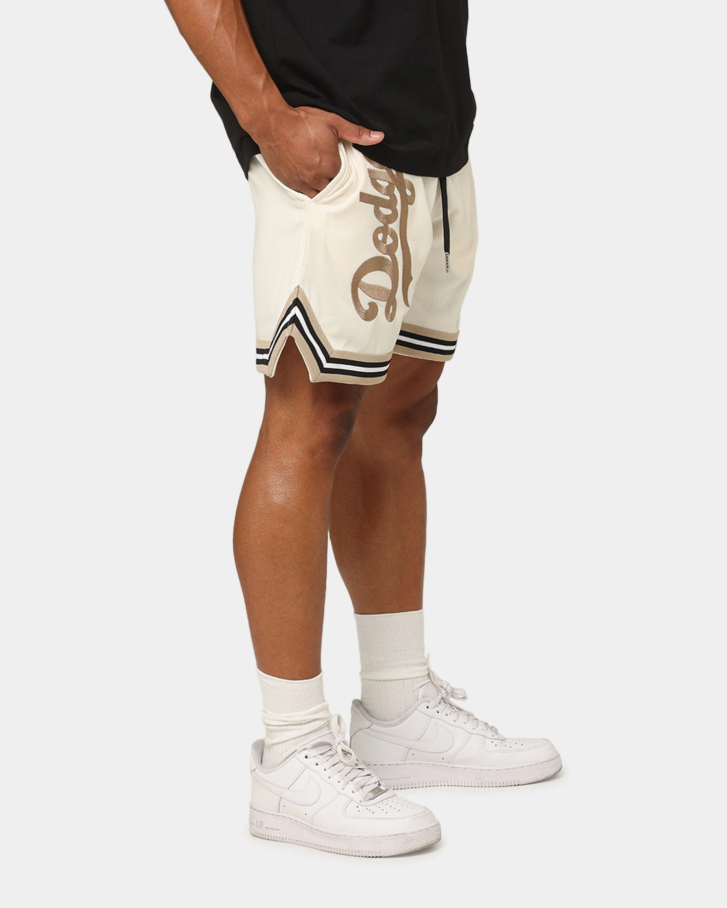 New Era Los Angeles Dodgers Mesh Shorts Light Beige creative industry