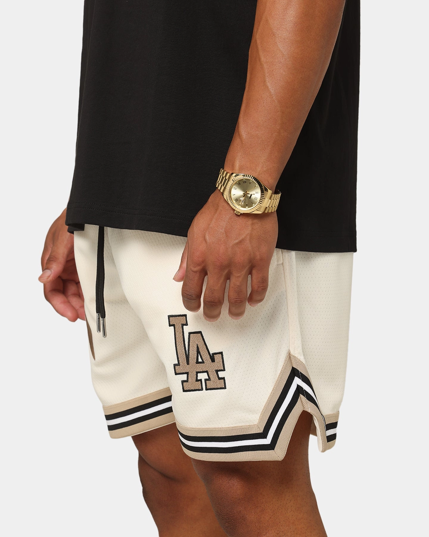 Ergonomic Panel Design New Era Los Angeles Dodgers Mesh Shorts Light Beige