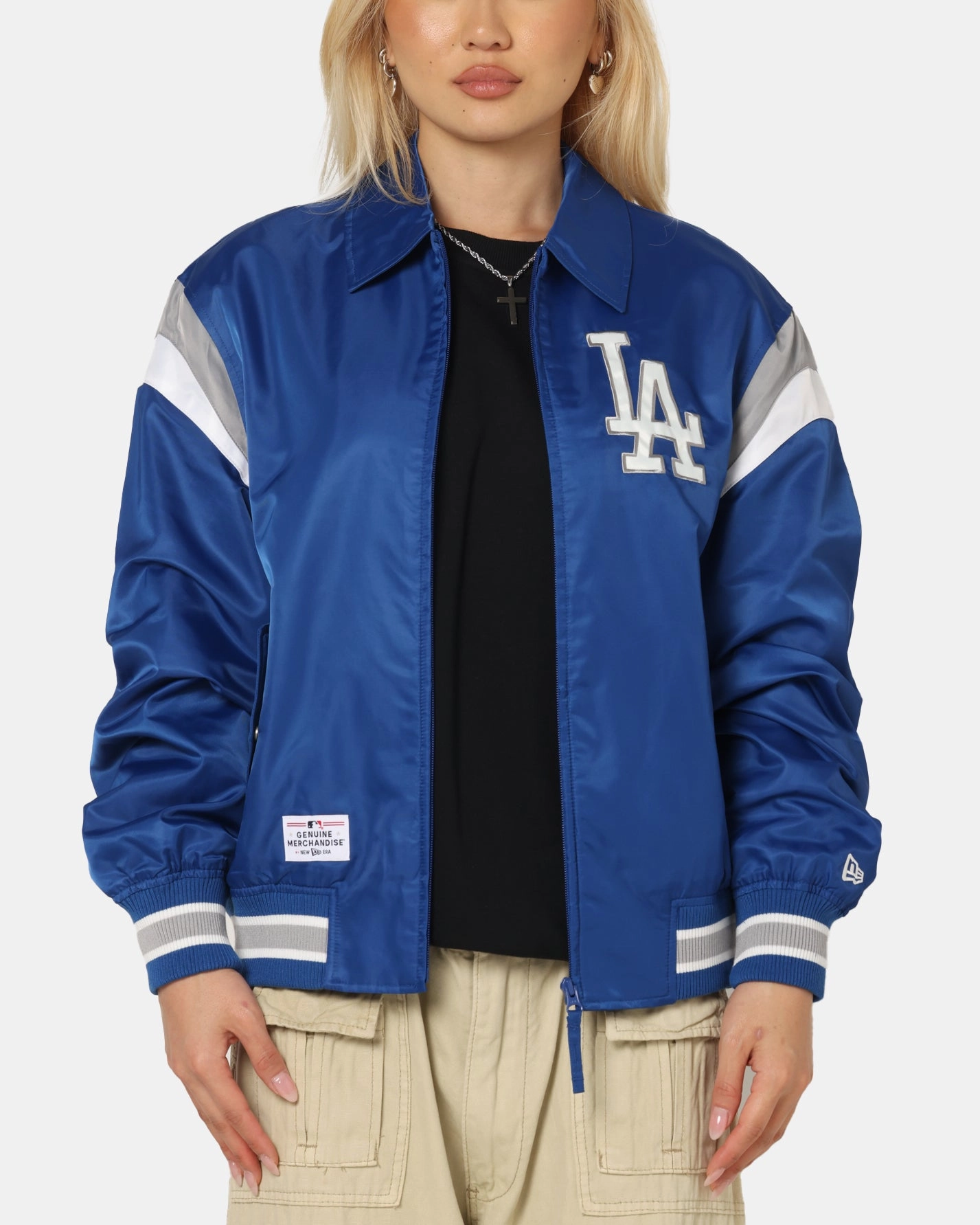 suitable for charity events Weather Ease New Era Los Angeles Dodgers MLB Retro Stadium Jacket Blue