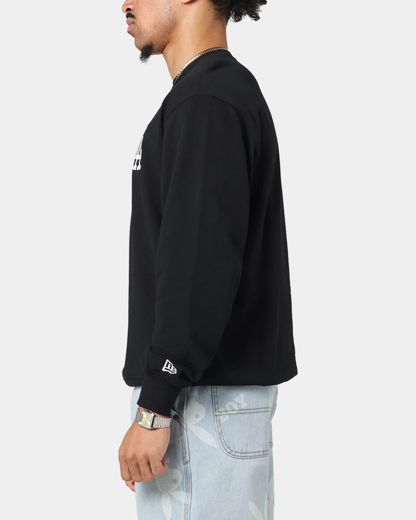 New Era Los Angeles Dodgers MLB Team Logo Crewneck Black Cozy Thermal Snug Knit