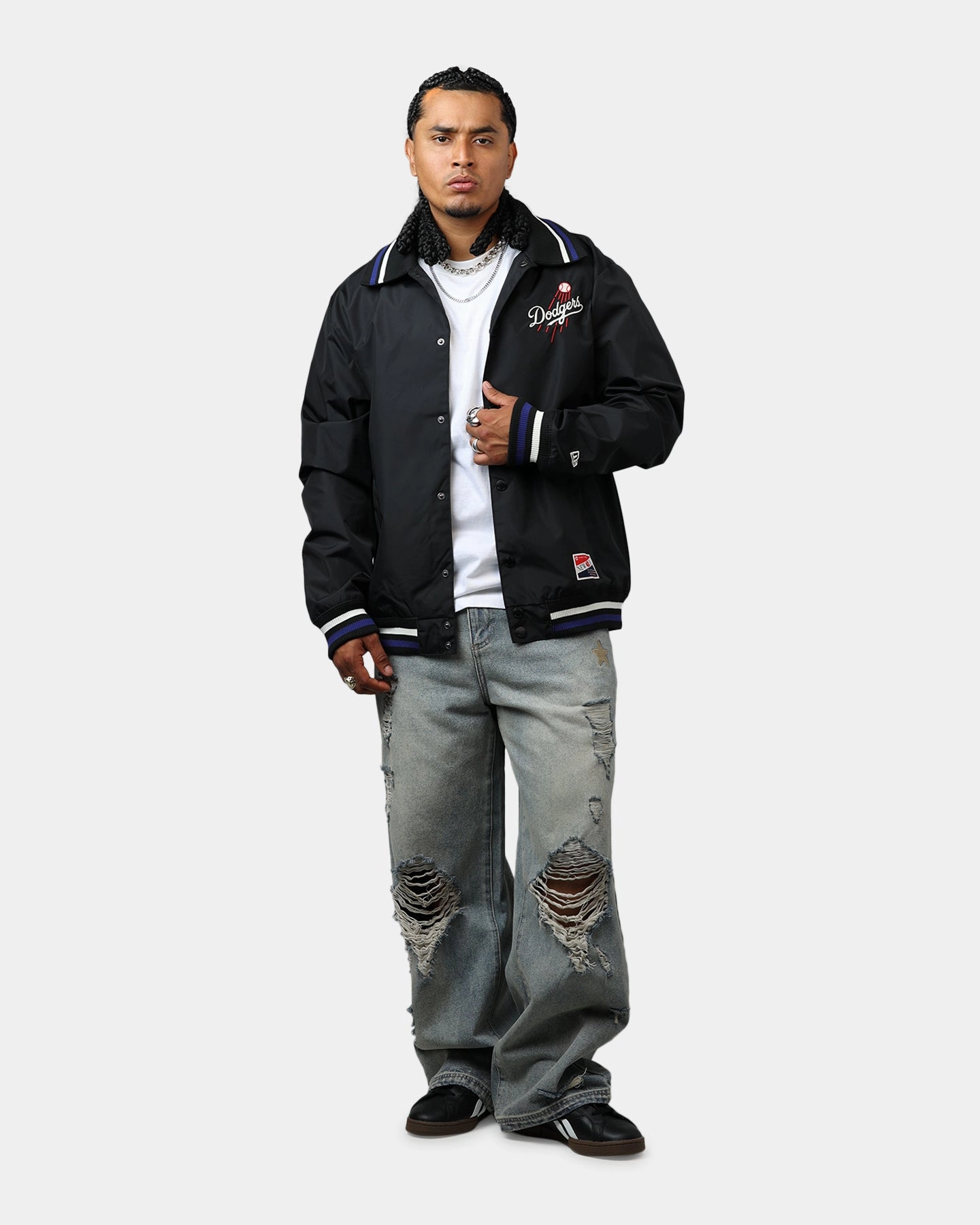 New Era Los Angeles Dodgers Throwback Jacket Black Office Style