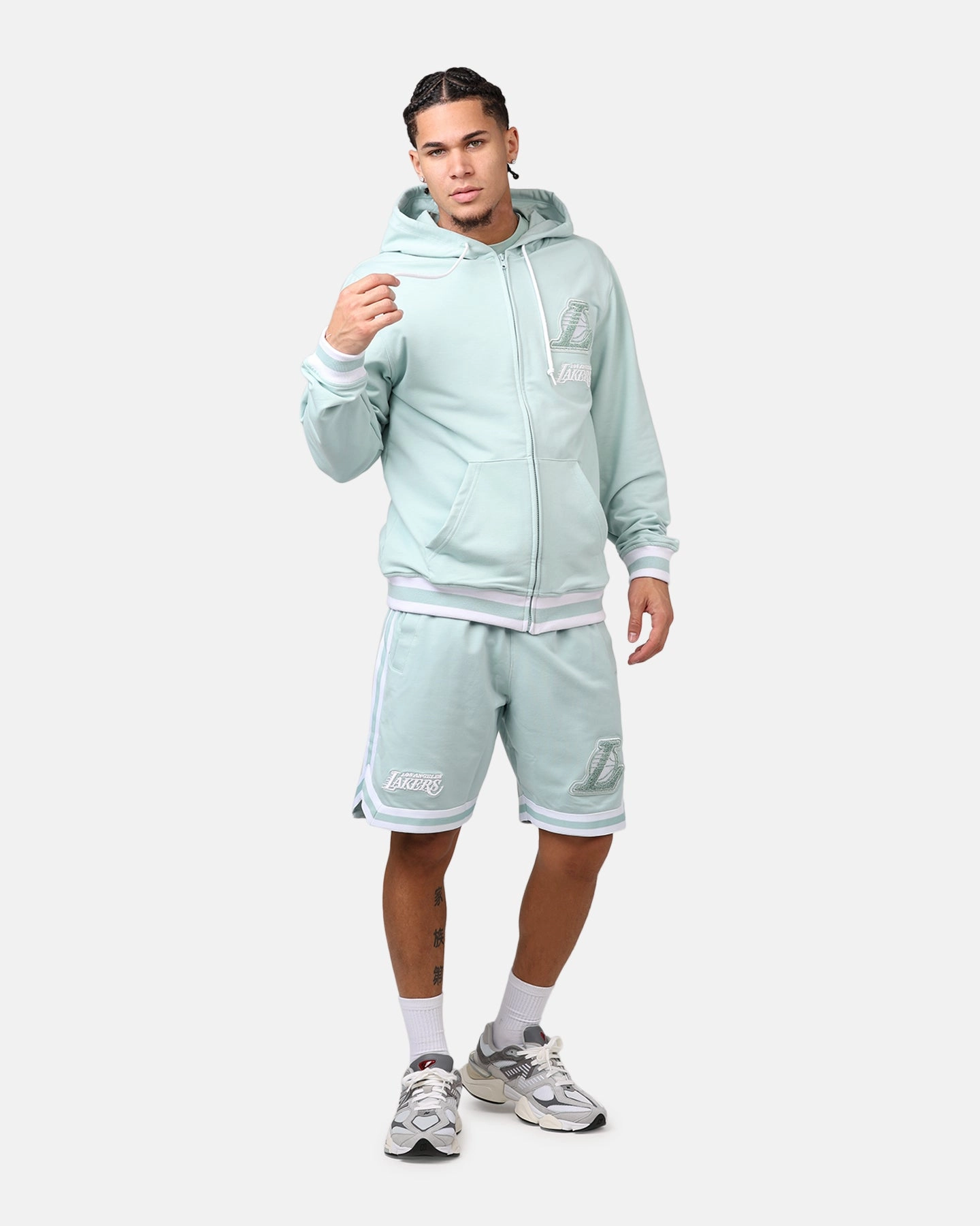 New Era Los Angeles Lakers 'Logo Select Mint' Full Zip Hoodie Mint/White Core Vent Zones Unisex