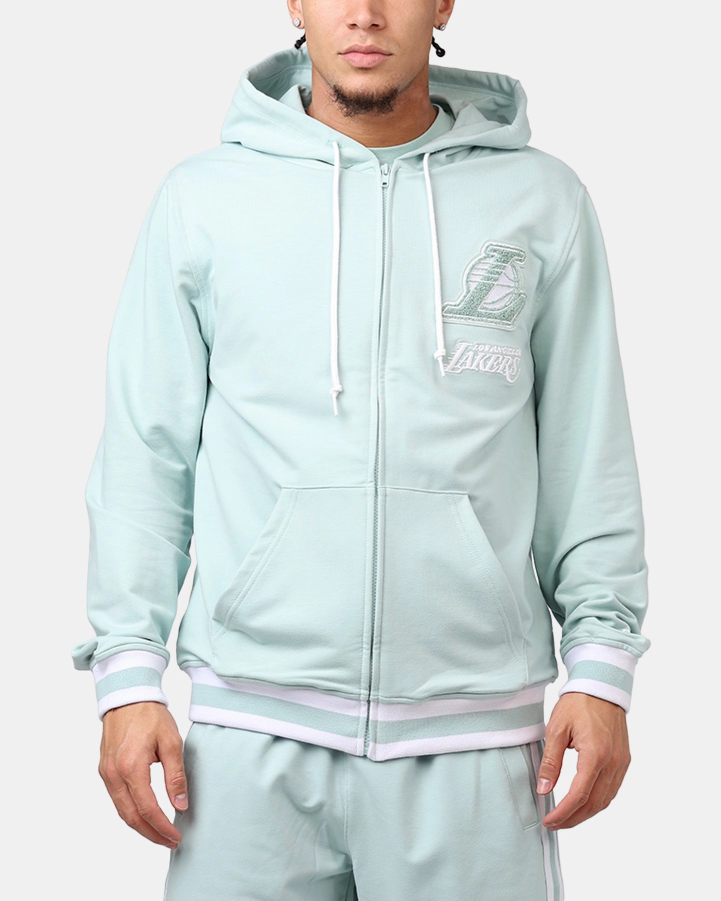 New Era Los Angeles Lakers 'Logo Select Mint' Full Zip Hoodie Mint/White Solution Shield