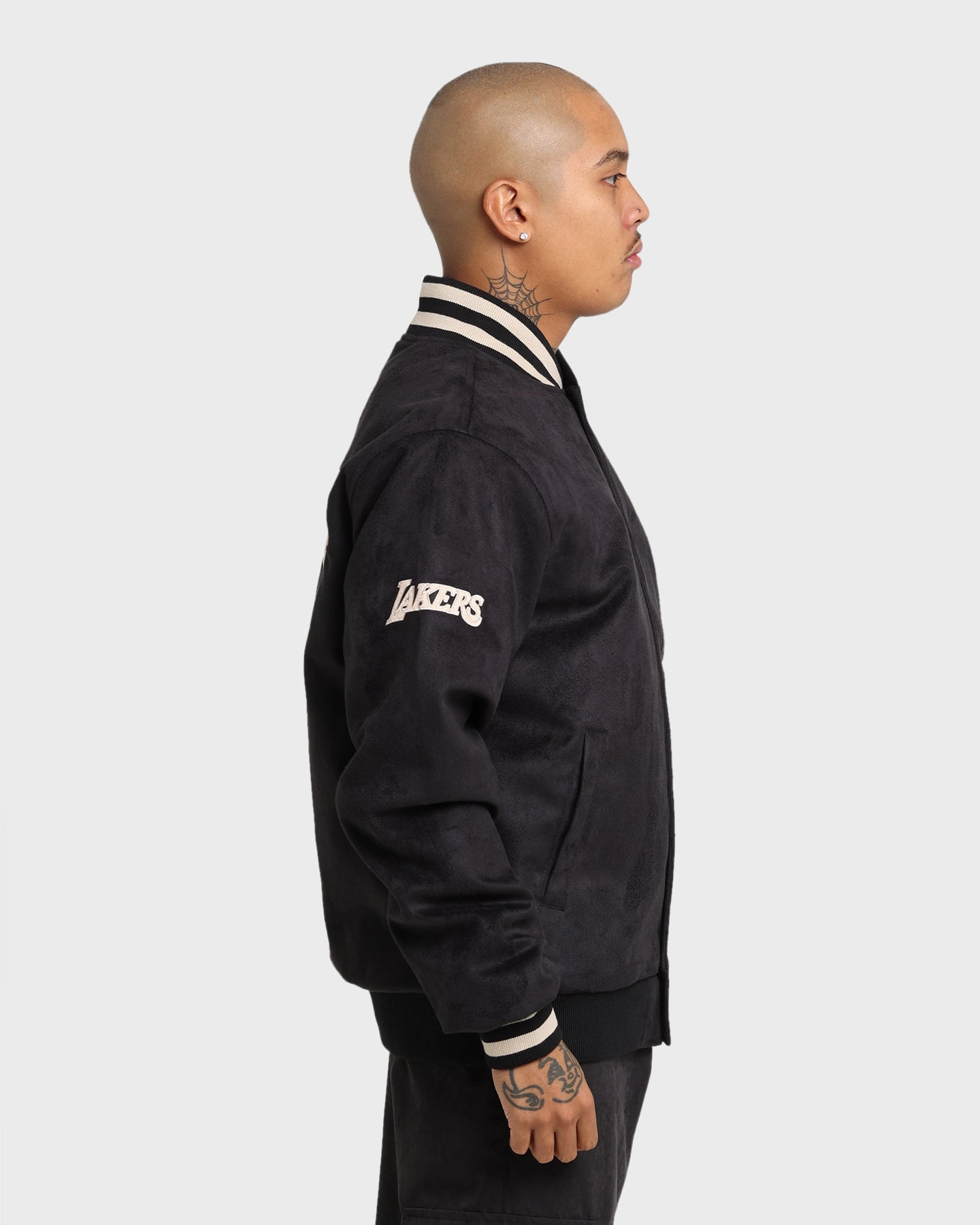 New Era Los Angeles Lakers Suede Jacket Black Quick Dry Fabric