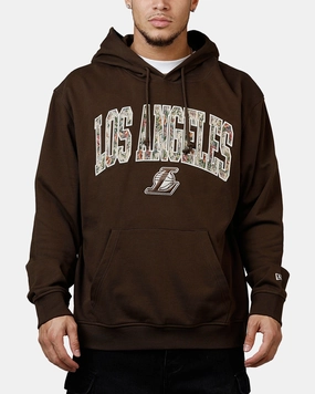 New Era Los Angeles Lakers Upholstery Hoodie Walnut Office Look