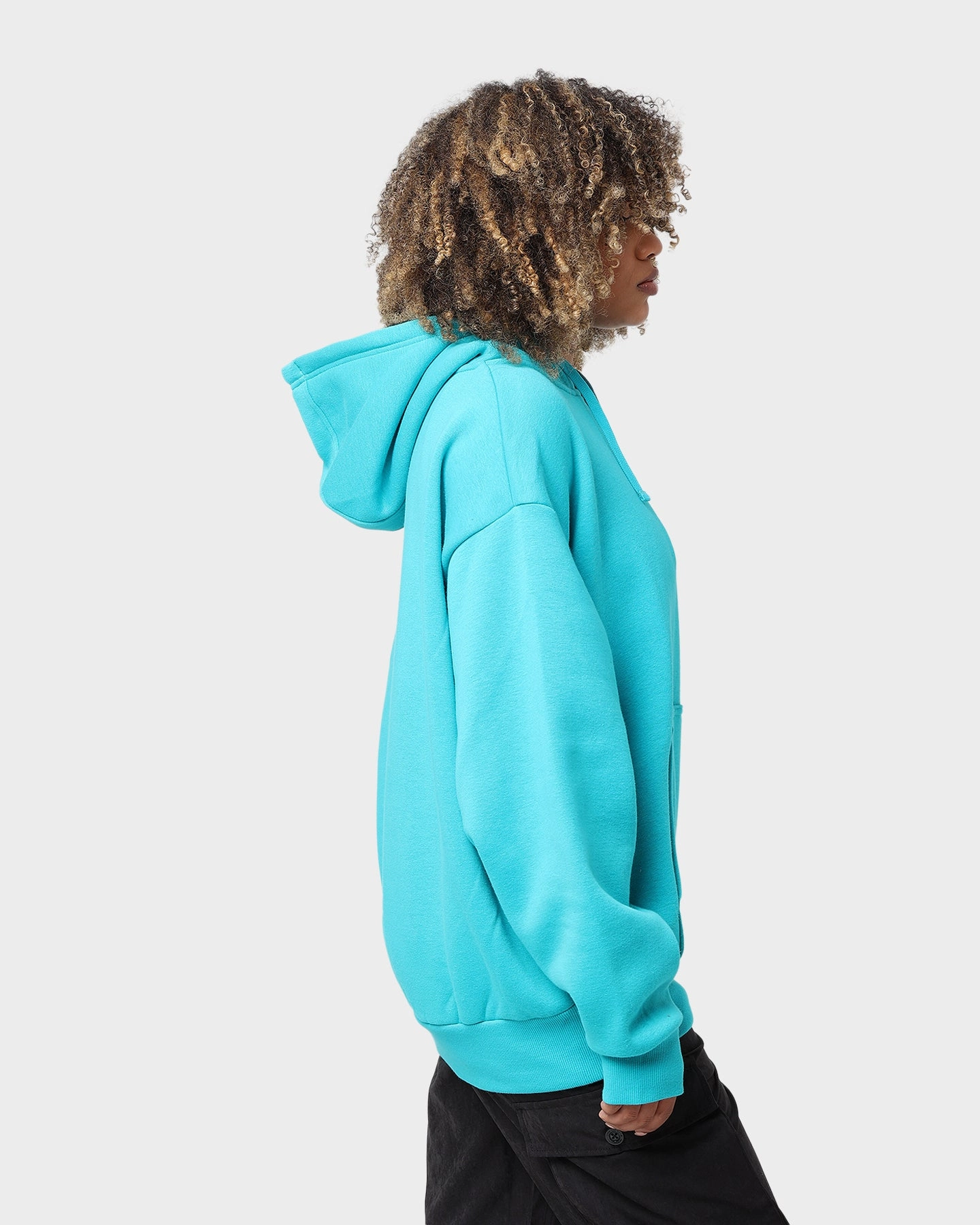 Zip Off Detailing Anti Slip Collar New Era Miami Dolphins Quarter Zip Hoodie Teal