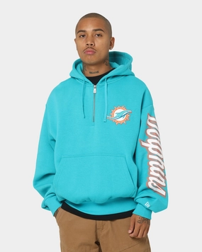 Advice New Era Miami Dolphins Quarter Zip Hoodie Teal