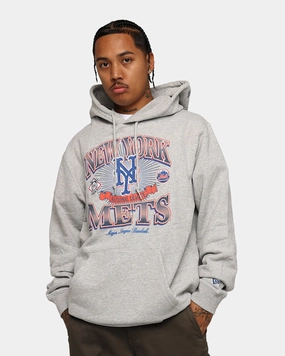 Light Shell popular in Asia New Era New York Mets Pullover Hoodie Grey