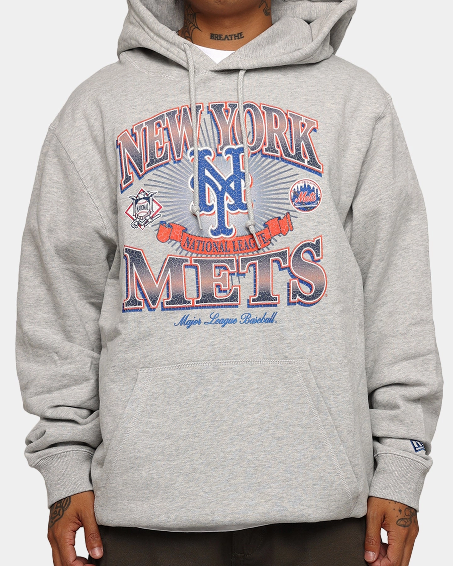 Quick Zip flight travel New Era New York Mets Pullover Hoodie Grey