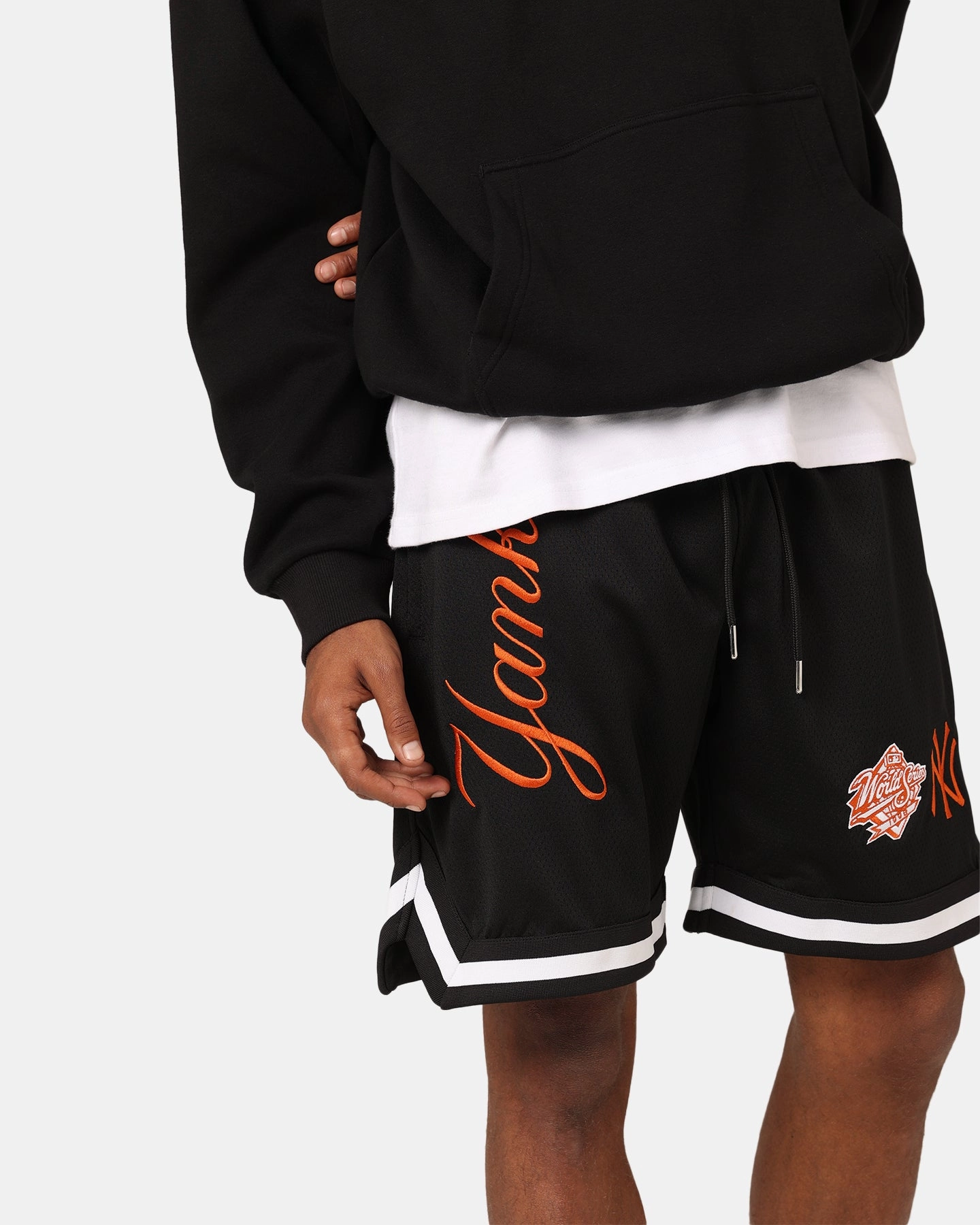 Hot Day adult clothing New Era New York Yankees 'Scary Nights' Mesh Shorts Black/Orange