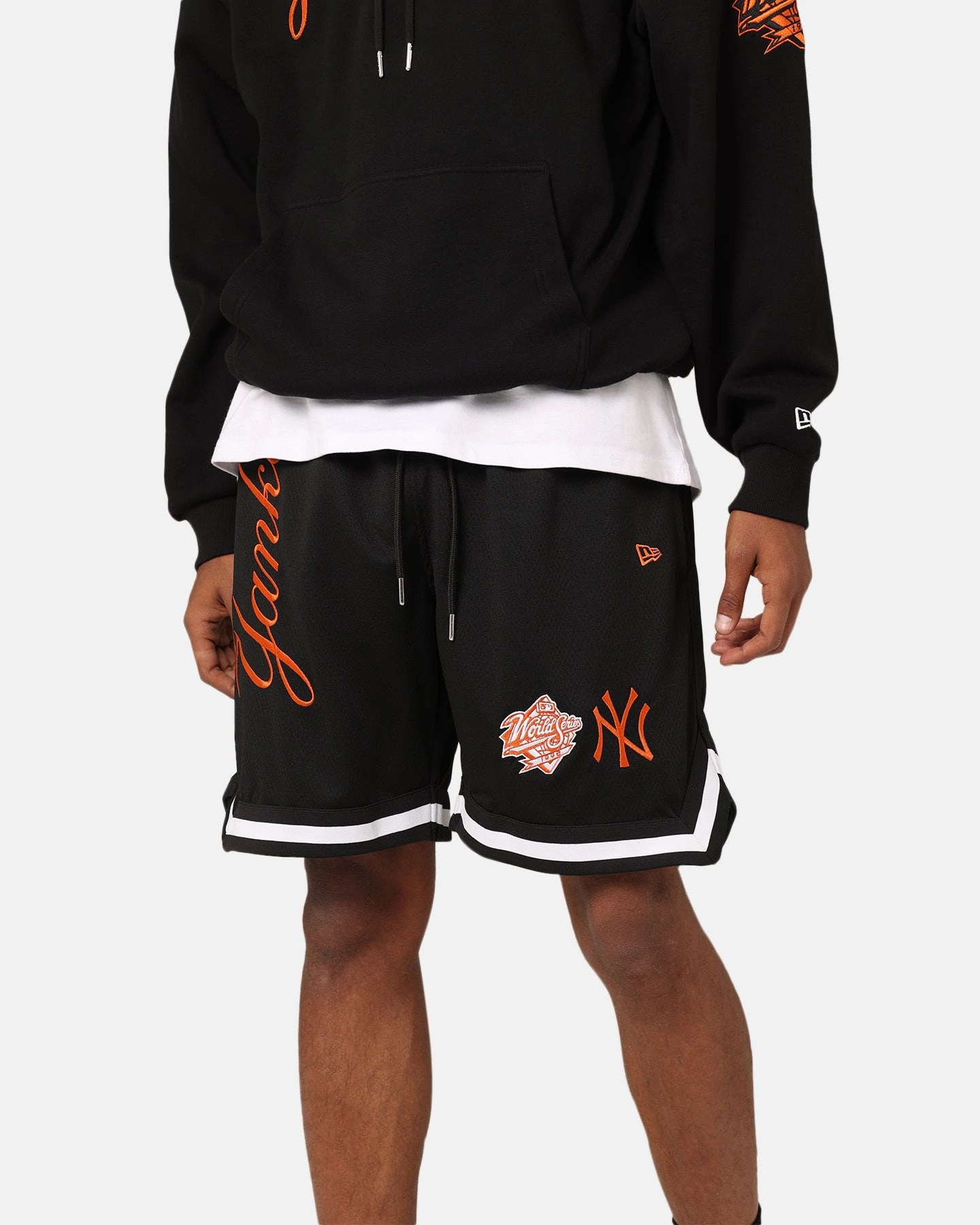 Fresh Look New Era New York Yankees 'Scary Nights' Mesh Shorts Black/Orange