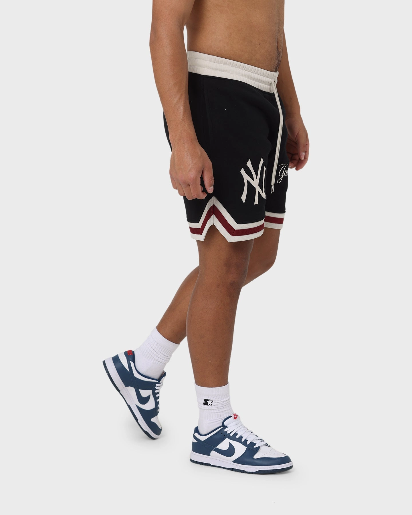 WrinkleFreeFabric anti - static New Era New York Yankees Fleece Shorts Black/Stone