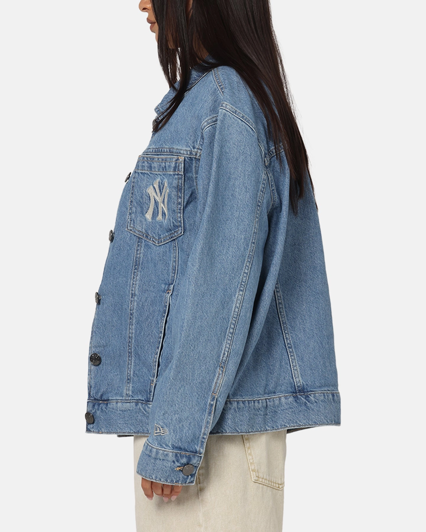 New Era New York Yankees MLB Denim Jacket Denim Bonded Zippers