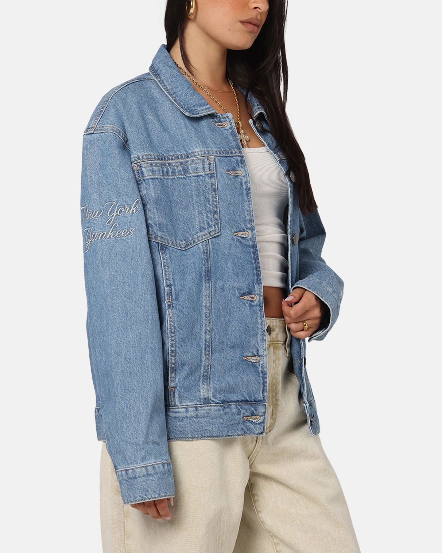 New Era New York Yankees MLB Denim Jacket Denim Rugged Layering