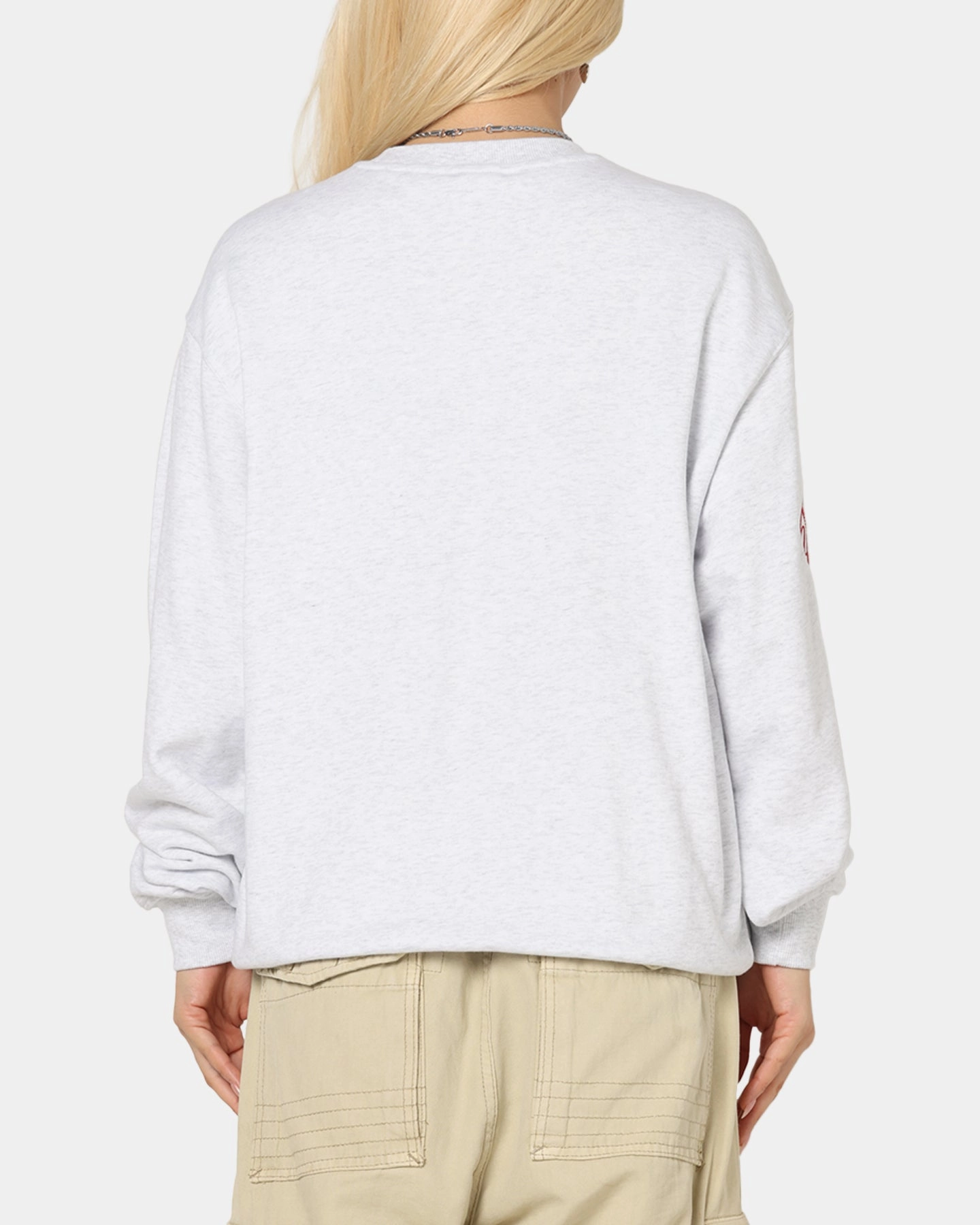 New Era New York Yankees MLB Team Logo Crewneck Grey Cold-Weather Layer Soft Fabric