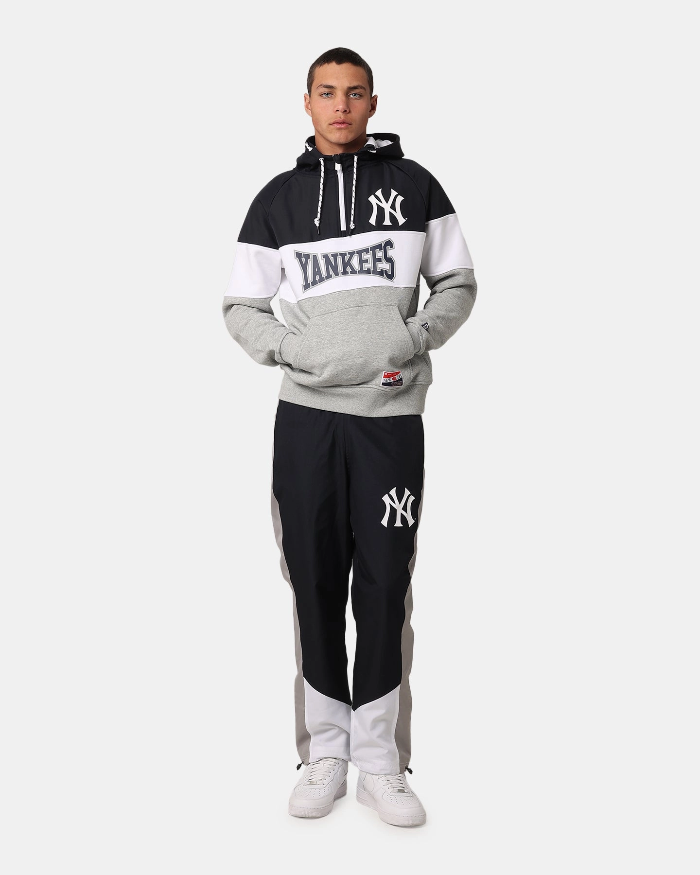 New Era New York Yankees Quarter Zip Hoodie Navy Spread Suitable for team sports