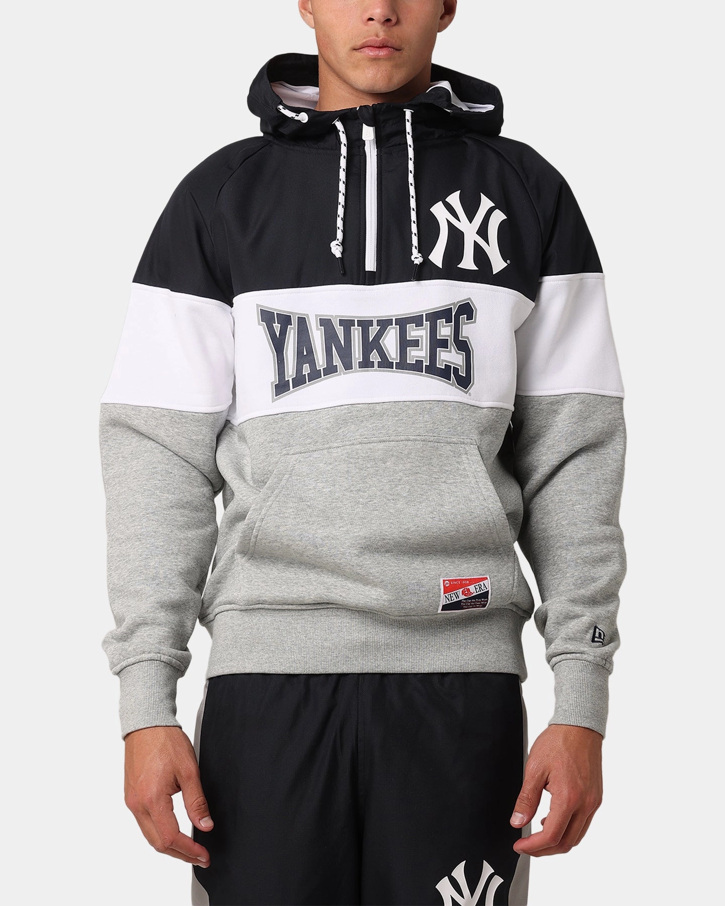 New Era New York Yankees Quarter Zip Hoodie Navy Hyperguard Water Resistance Promote