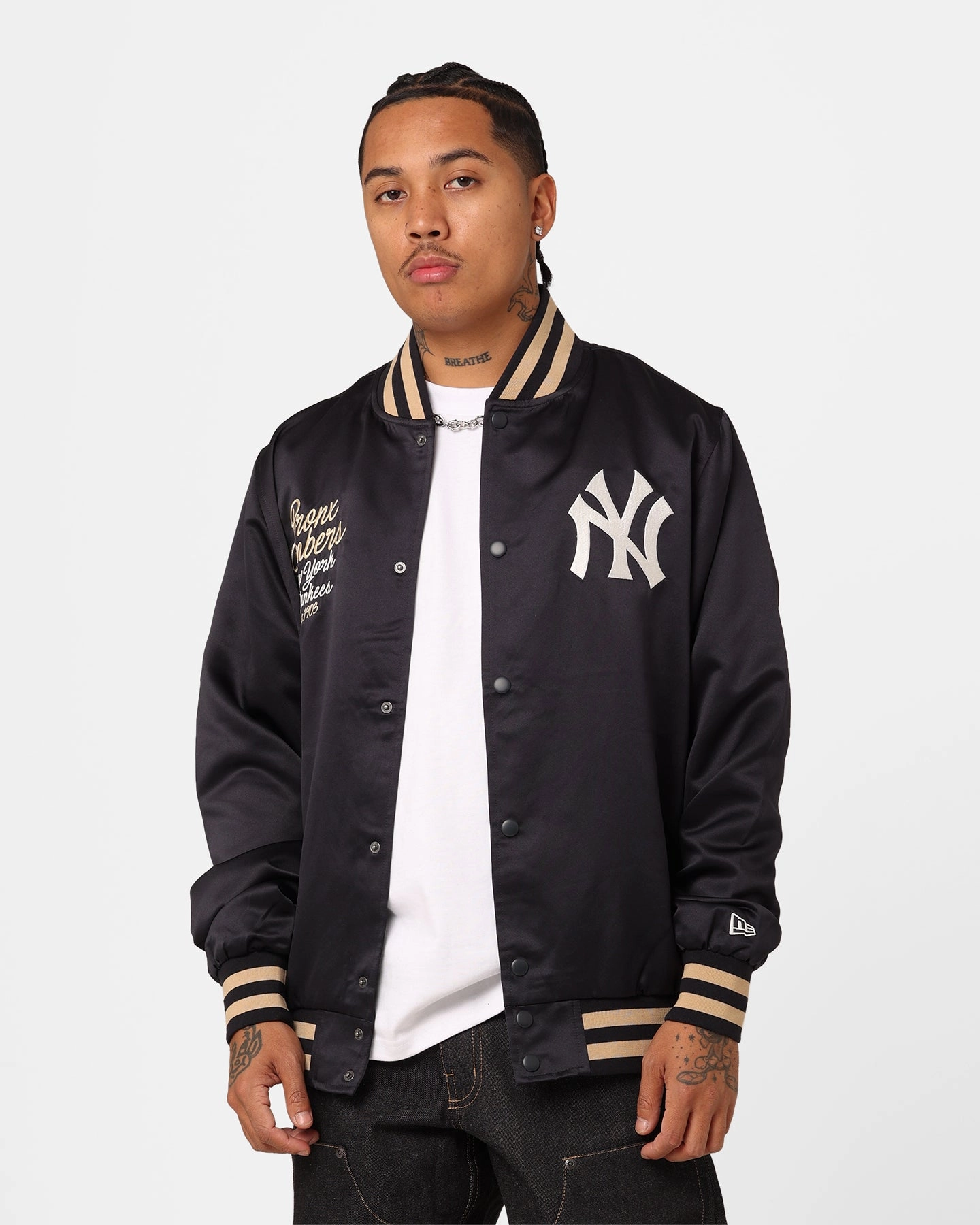 Indoor Layer New Era New York Yankees Satin Jacket Navy