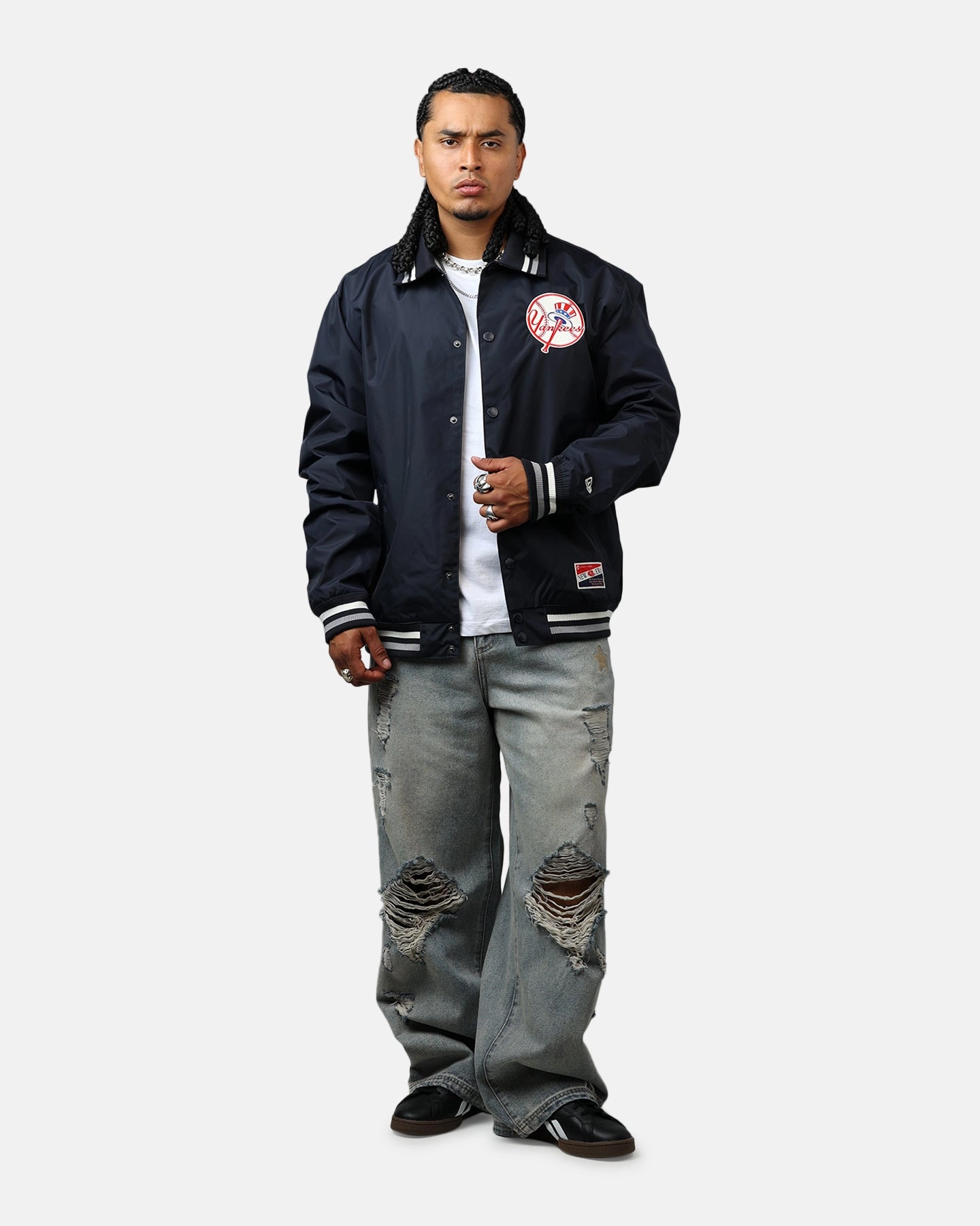 New Era New York Yankees Throwback Jacket Navy police officers family gathering