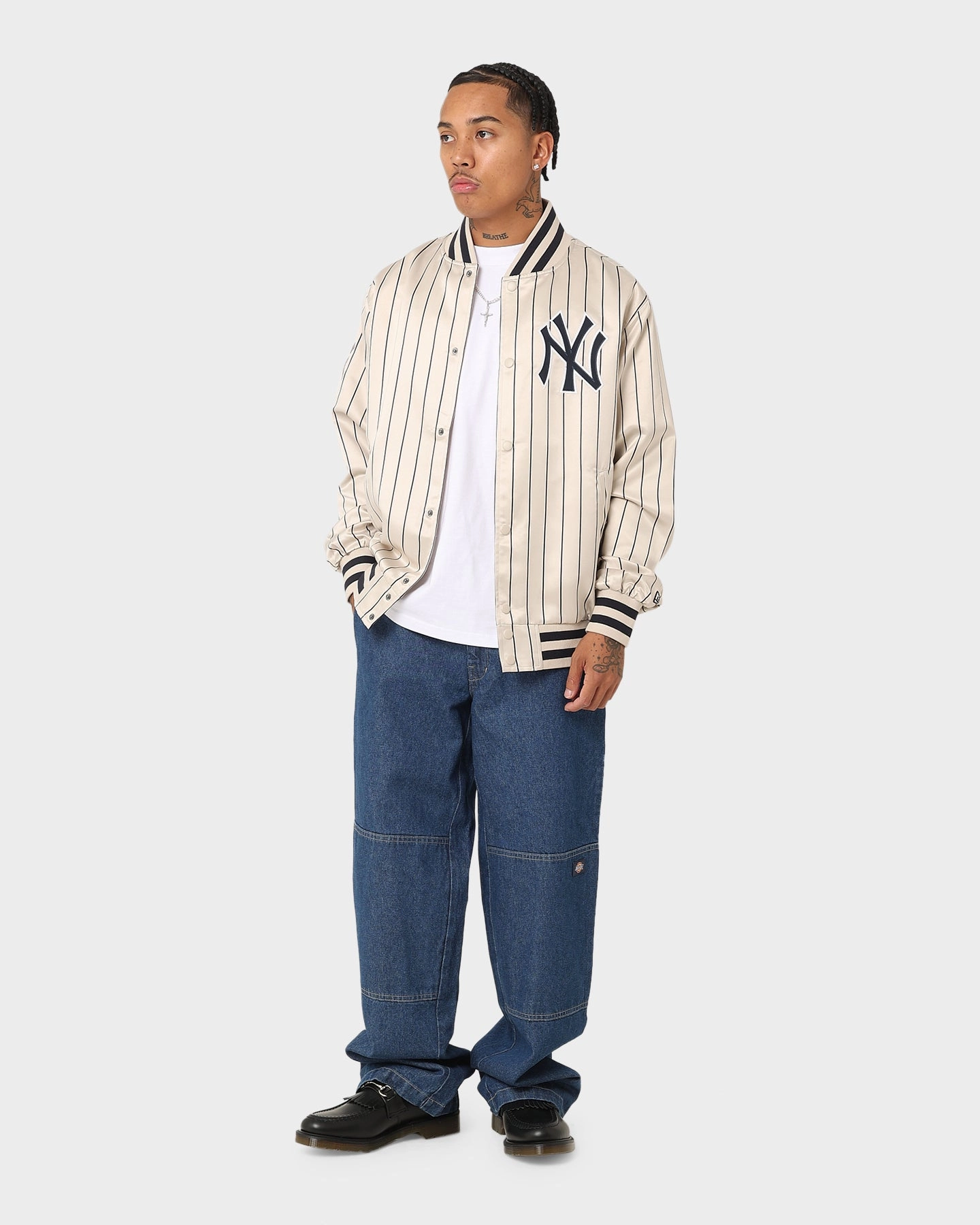 New Era New York Yankees Varsity Jacket Light Beige anniversary