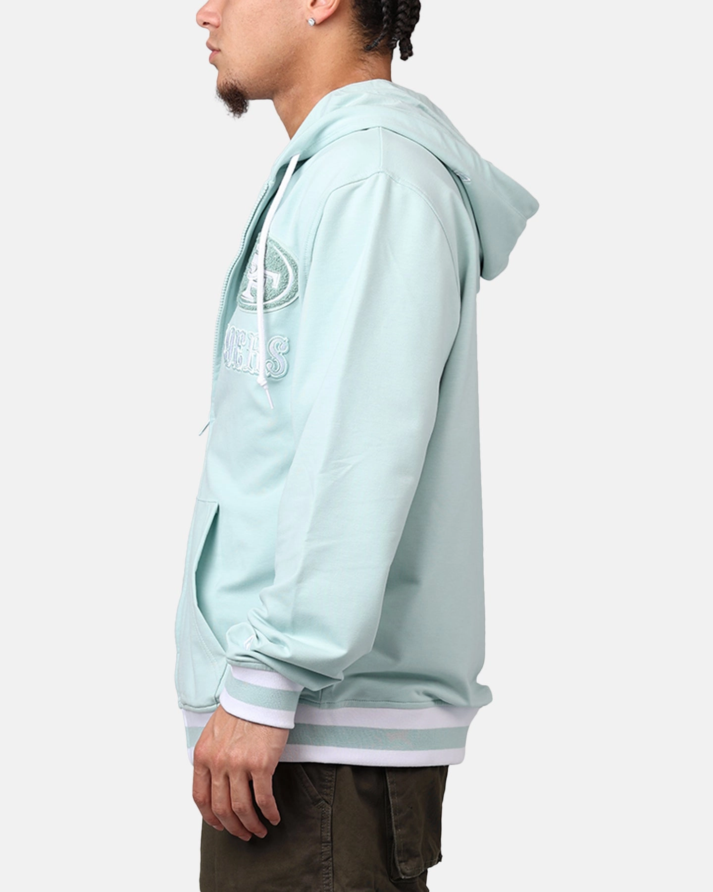 New Era San Francisco 49ers 'Logo Select Mint' Full Zip Hoodie Mint/White Lightweight Fabric