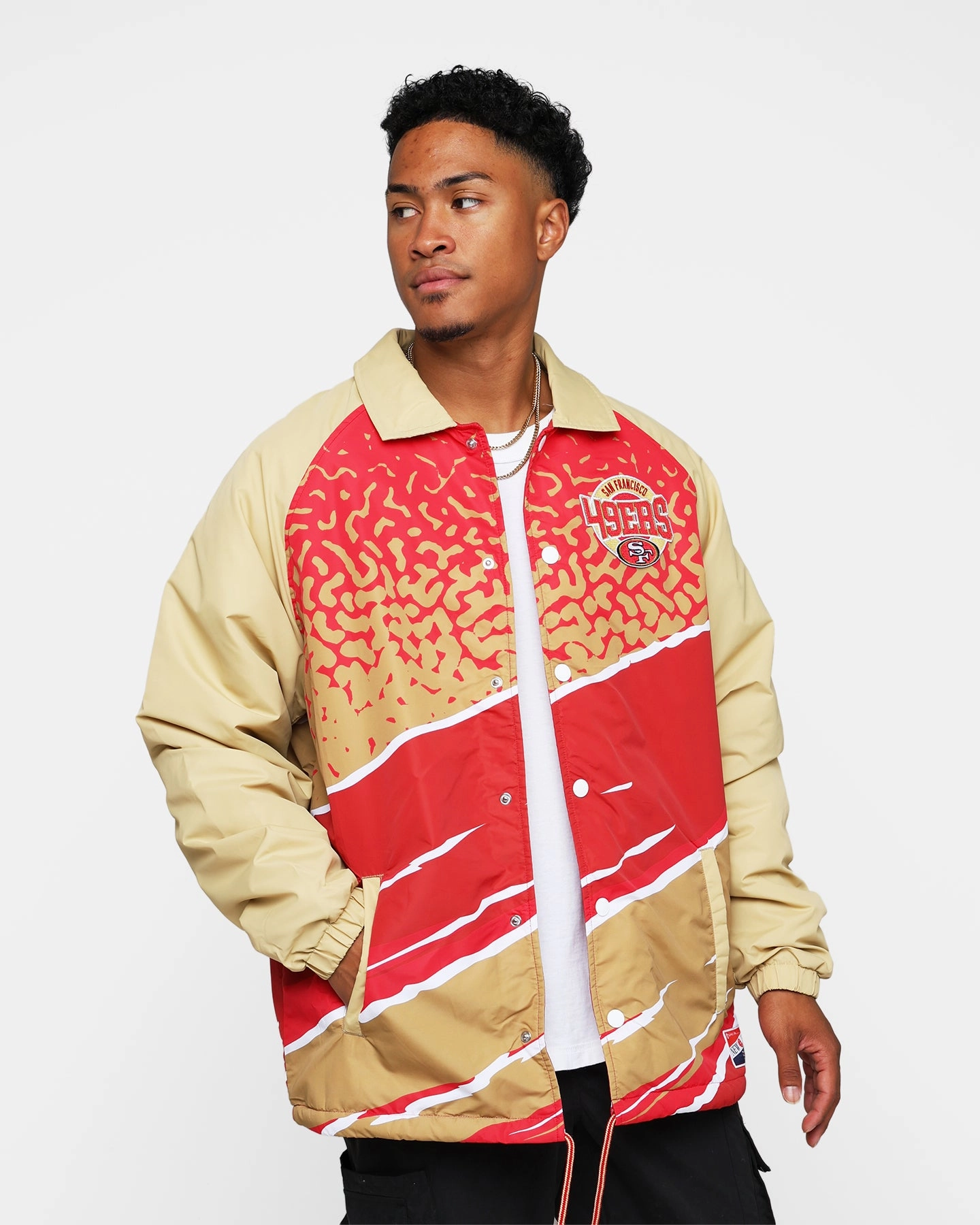 Oil New Era San Francisco 49ers Coach Jacket Red
