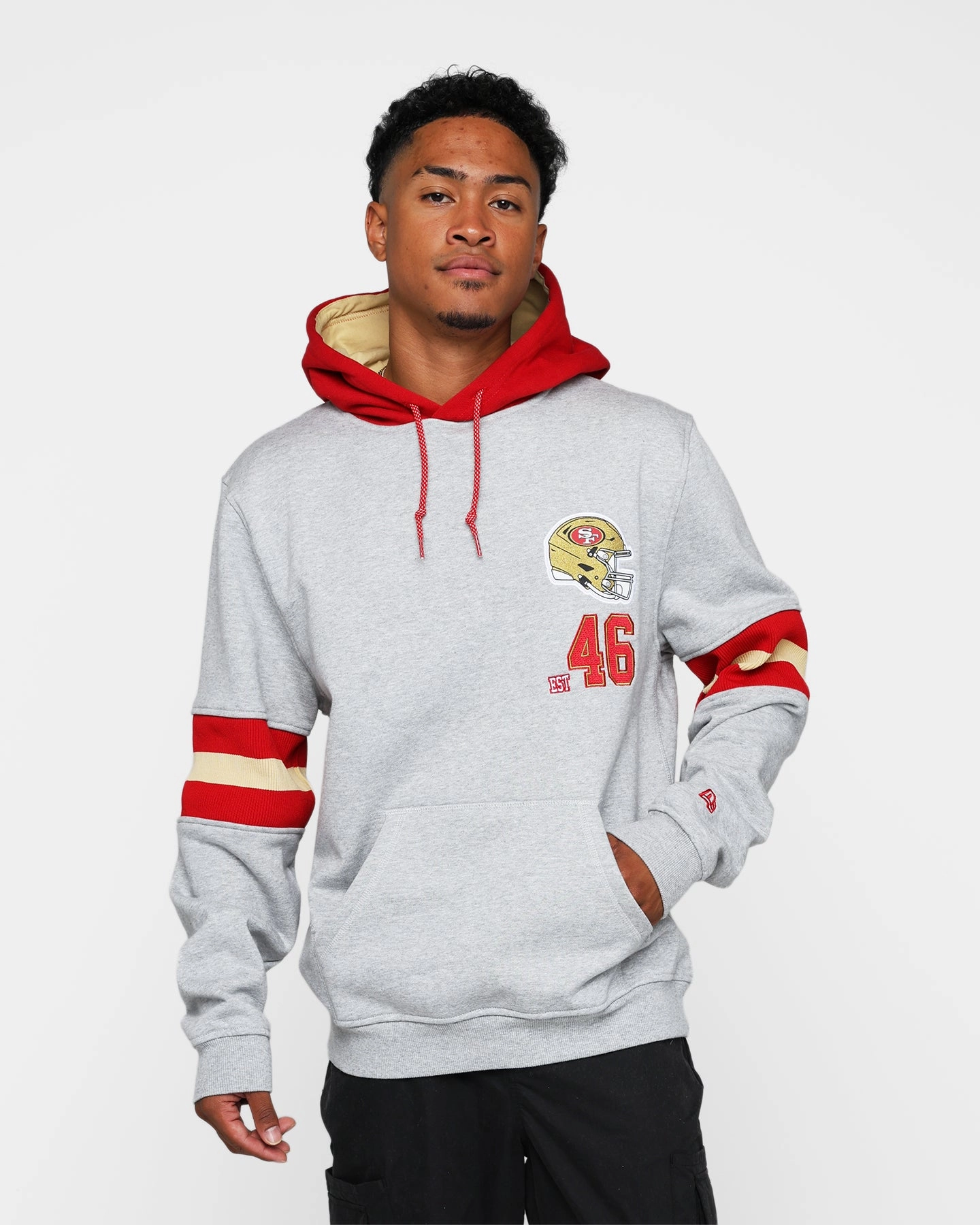 New Era San Francisco 49ers Hoodie Grey ZipperClosure
