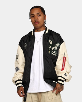 New Era X Alpha Industries Milwaukee Bucks L-2B Bomber Jacket Black Abrasion Resistant Zippers