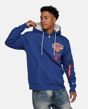 graduation party New Era X Alpha Industries New York Knicks Zipper Hoodie Blue