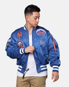 New Era X Alpha Series X MLB New York Mets MA-1 Bomber Jacket Royal Protective Layering