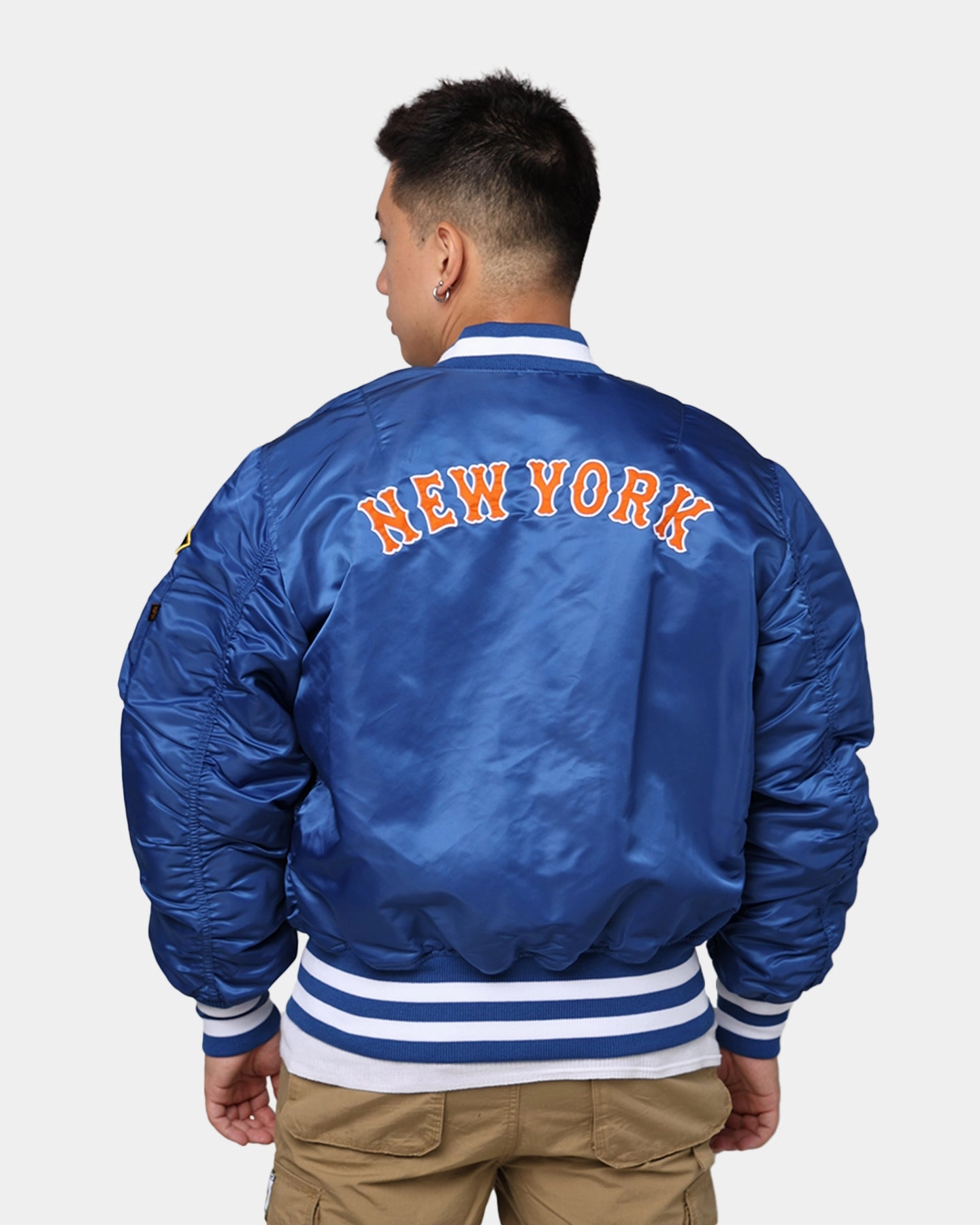 TailoredSilhouette High Quality New Era X Alpha Series X MLB New York Mets MA-1 Bomber Jacket Royal