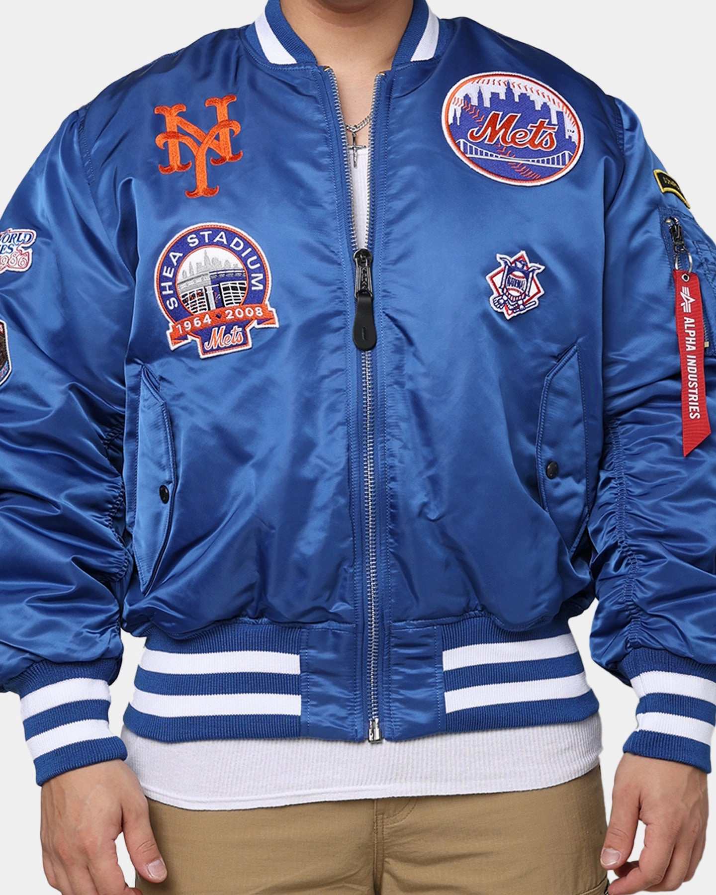 Confidence booster Analysis New Era X Alpha Series X MLB New York Mets MA-1 Bomber Jacket Royal