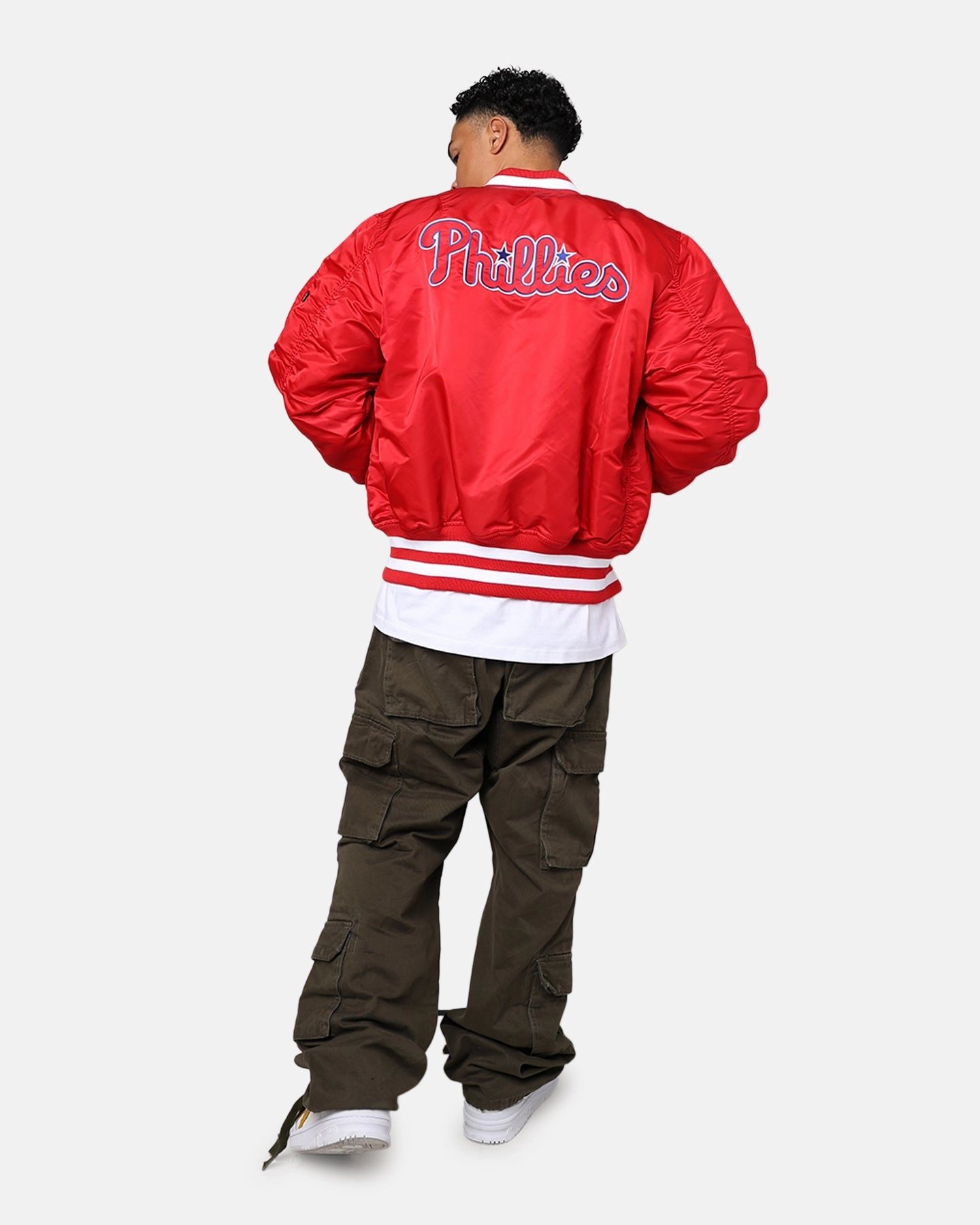 police officers brand - new New Era X Alpha Series X MLB Philadelphia Phillies MA-1 Bomber Jacket Red