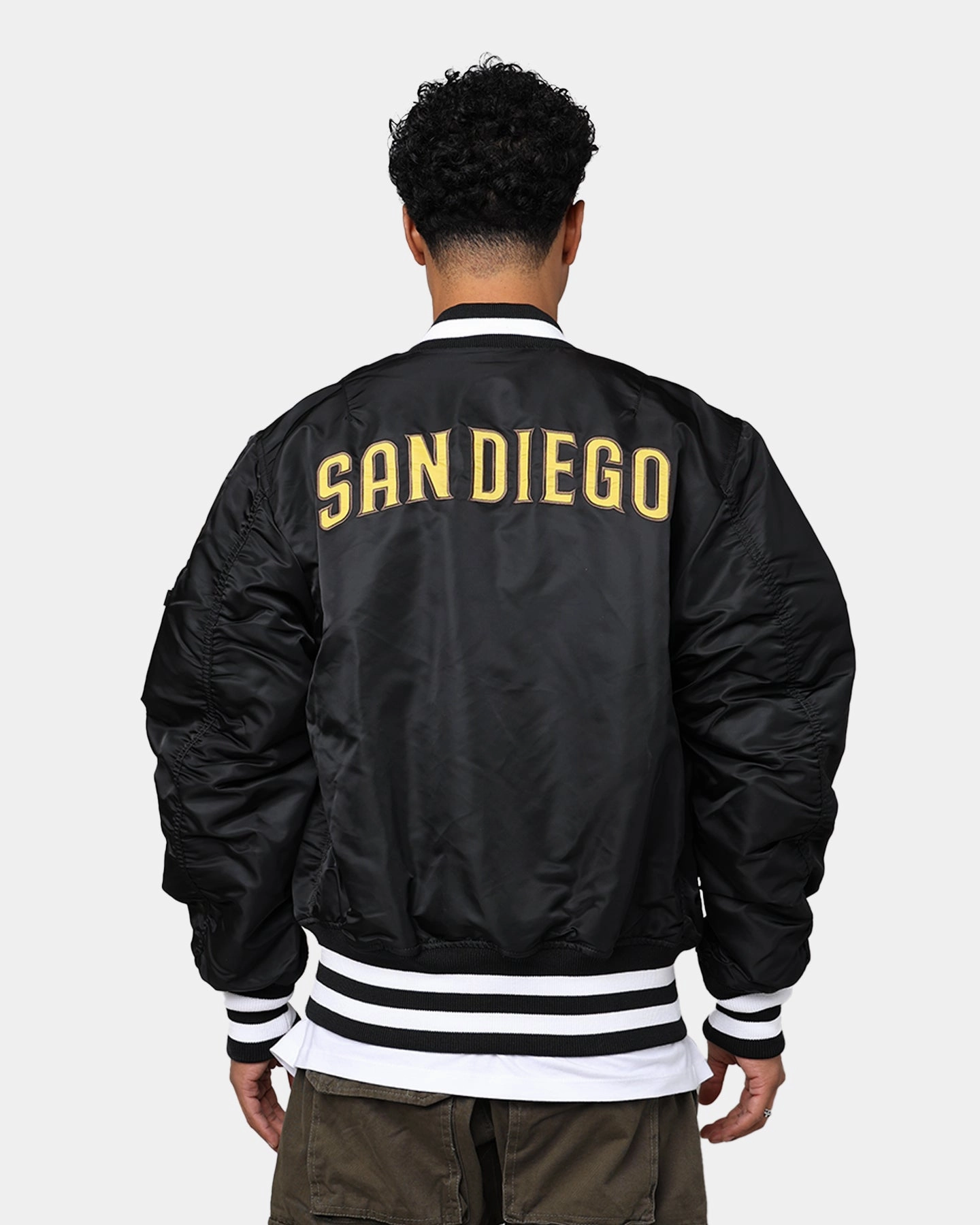 New Era X Alpha Series X MLB San Diego Padres MA-1 Bomber Jacket Black Portray