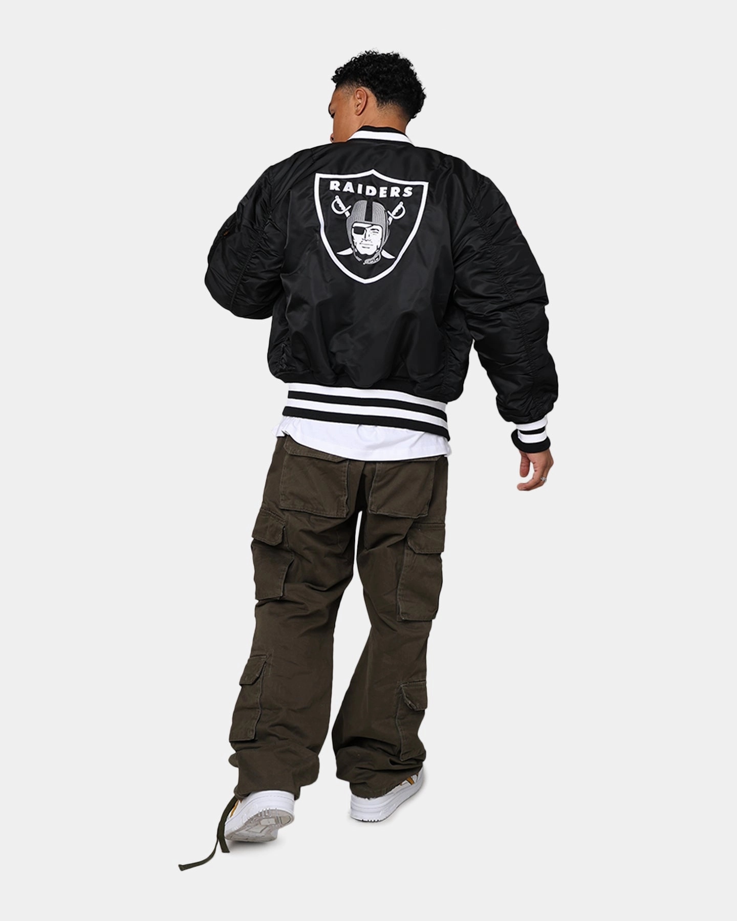 New Era X Alpha Series X NFL Las Vegas Raiders MA-1 Bomber Jacket Black Folder