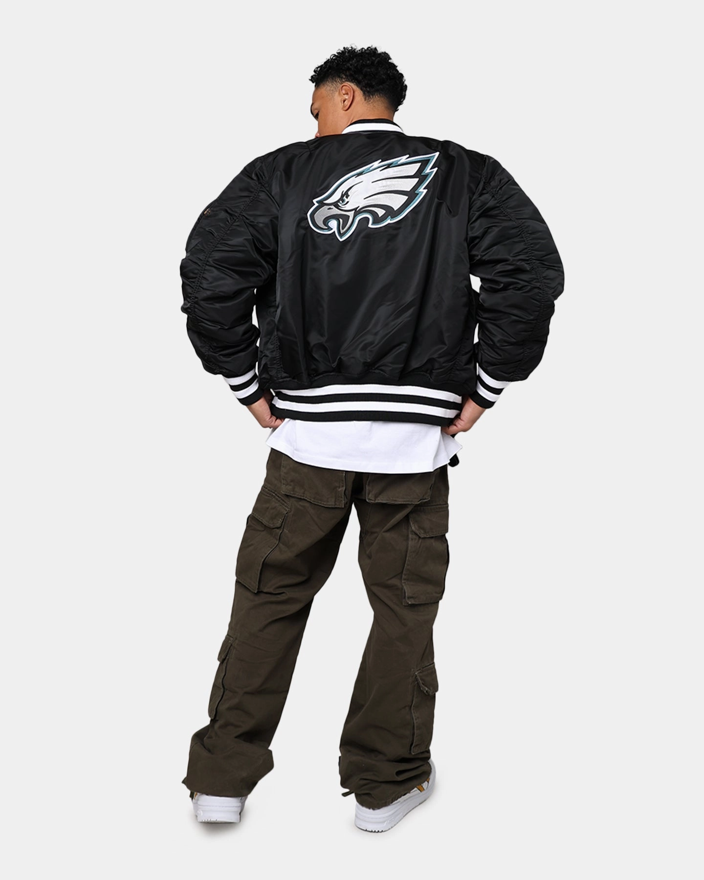 Urban Weatherproof Shell New Era X Alpha Series X NFL Philadelphia Eagles MA-1 Bomber Jacket Black